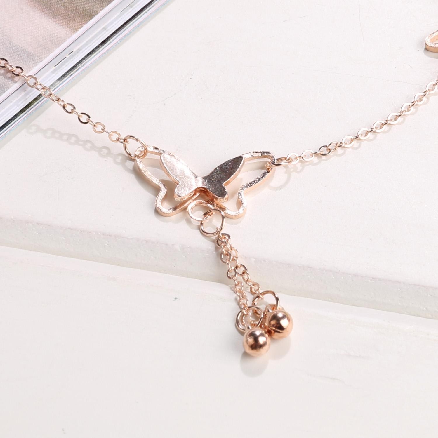 Anklets for Women Butterfly Tennis Chain Anklet Summer Beach Foot Jewelry girl