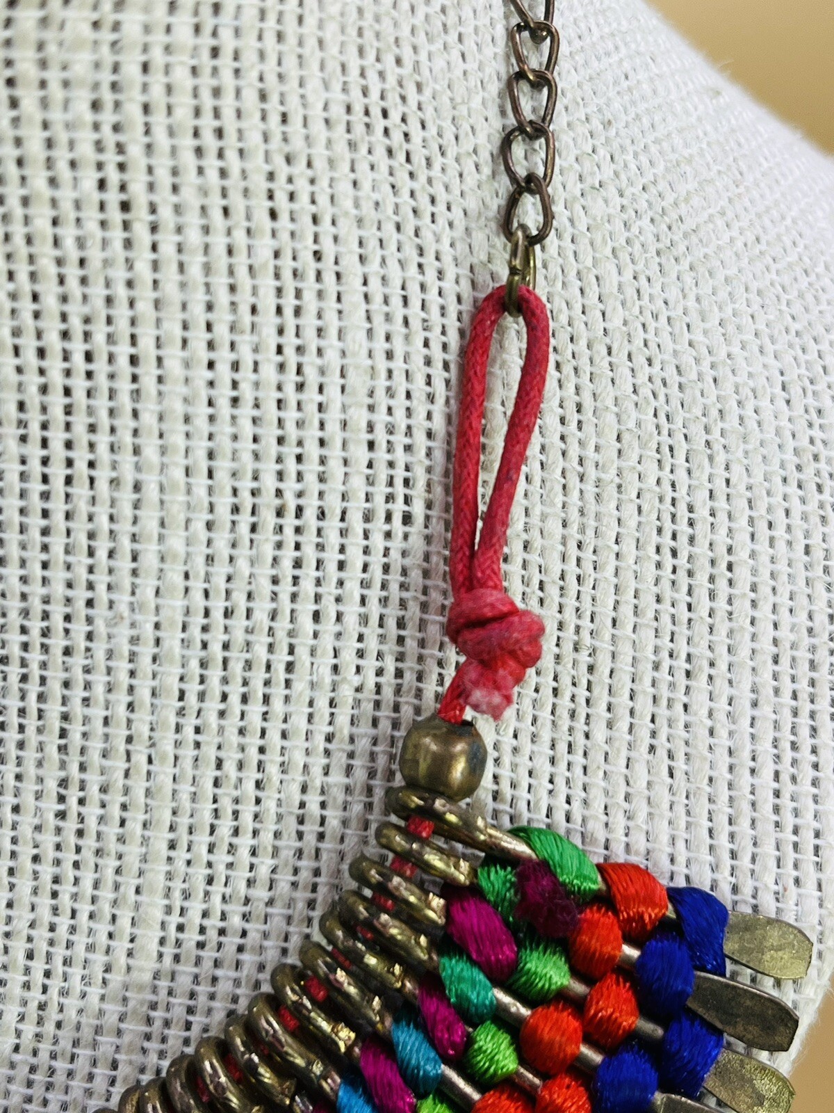 Multicolored Handmade Silk Thread Boho Ethnic Neck Chain te01