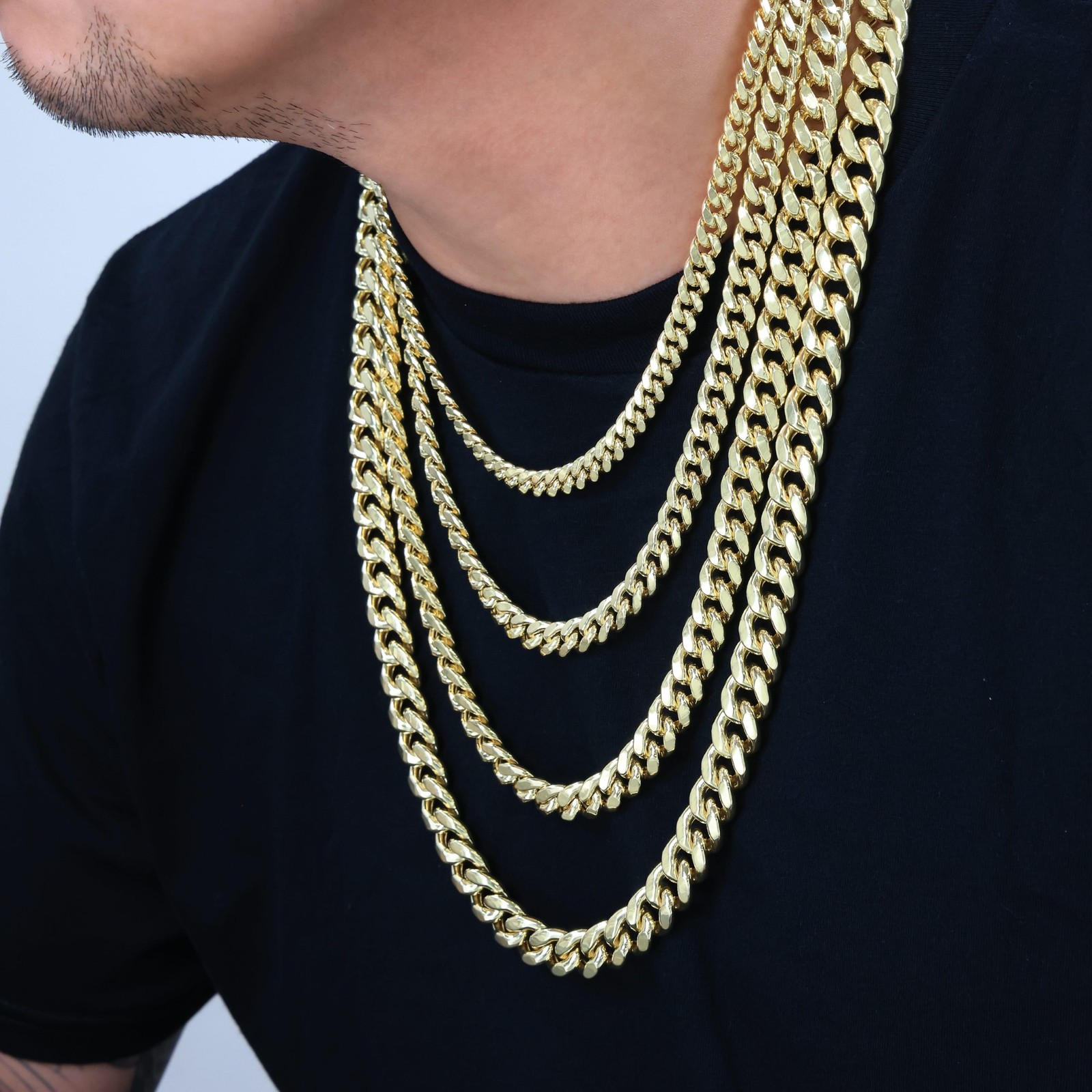 14K Yellow Gold 3mm-12.5mm Miami Cuban Link Chain Necklace Mens Women 16″- 30″