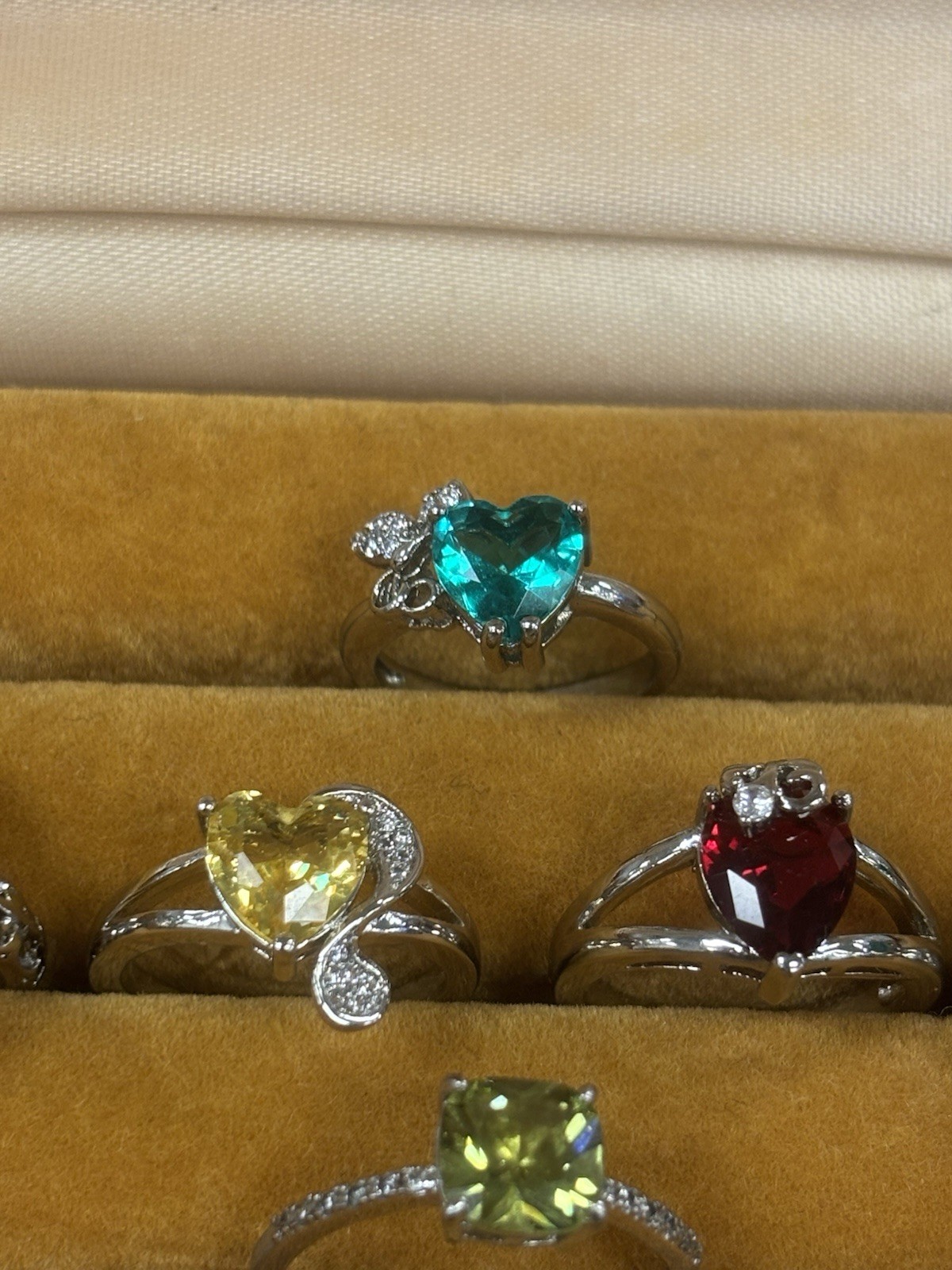8 Rhodium Plated Rings Sizes 5–12 Colorful Gemstone Boutique Tarnish Resistant