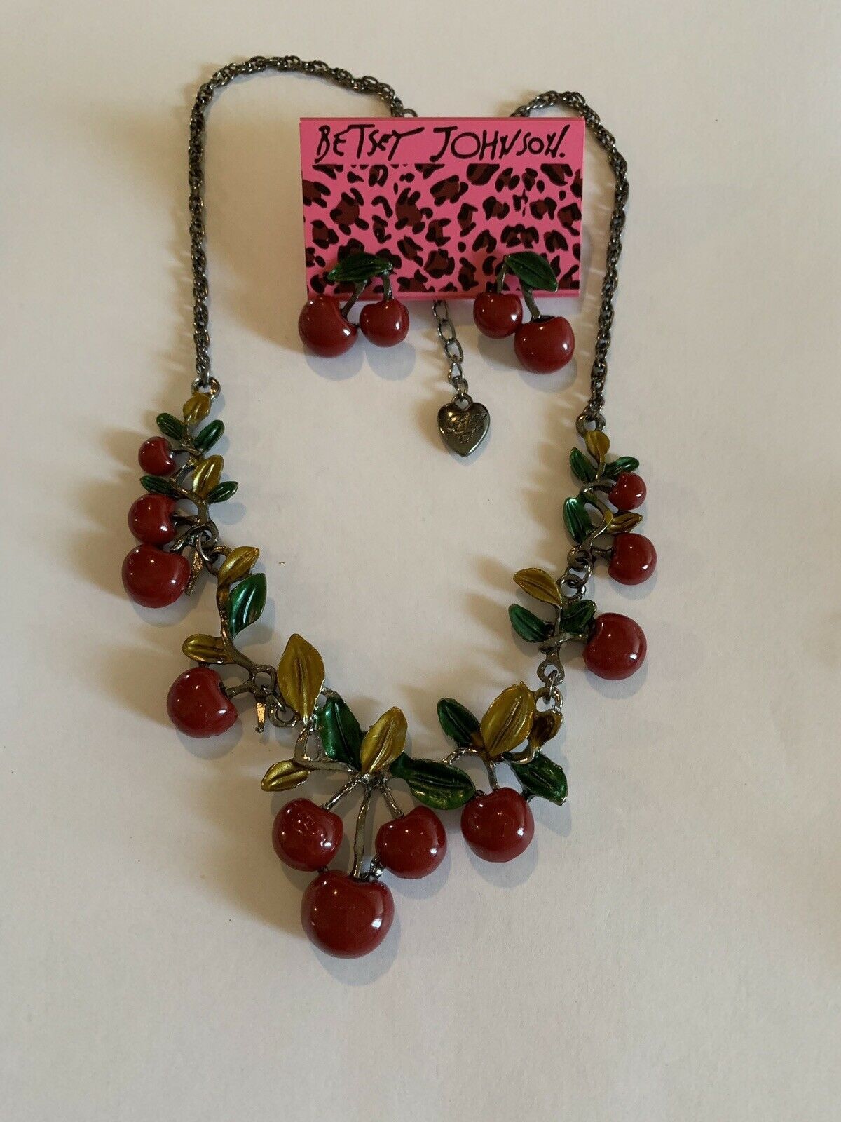 Betsey Johnson Cherry Necklace Set NEW W/O Tags