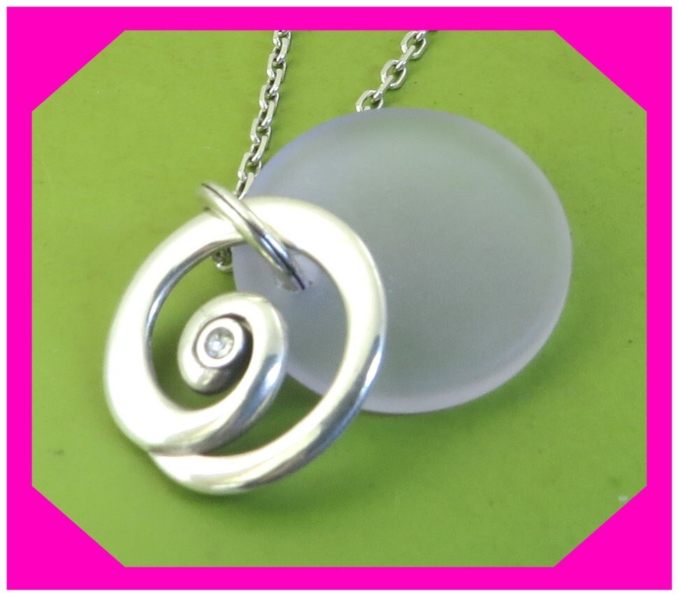 BRIGHTON CONTEMPO GLASS CANDY PURPLE Silver Reversible NECKLACE NWtag $68 60%