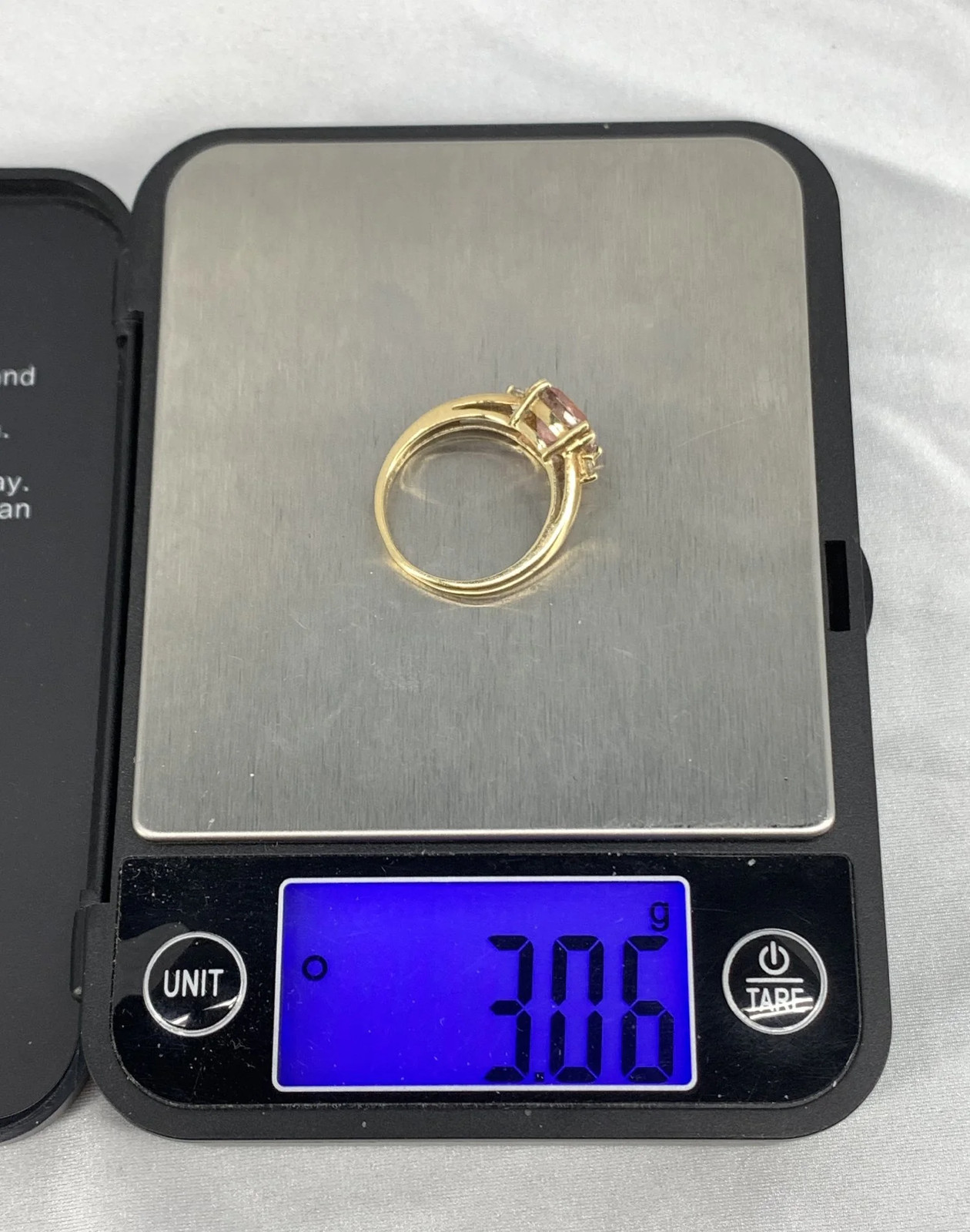 10K Yellow Gold Statement Ring with Pink Spinel and CZ Accents