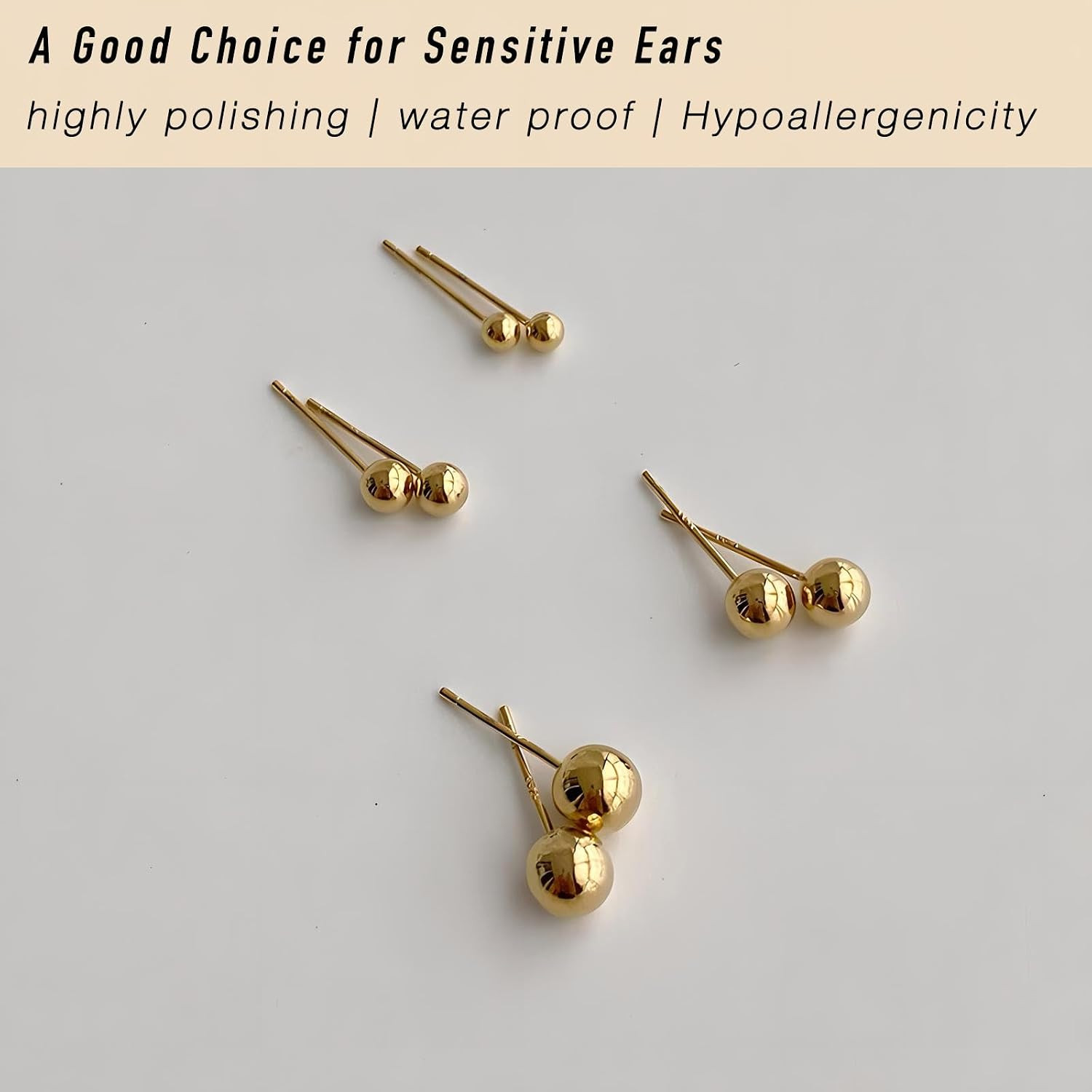 15 Pairs Surgical Steel Ball Stud Earrings Set | Fadeless, PVD Plating, Stainles