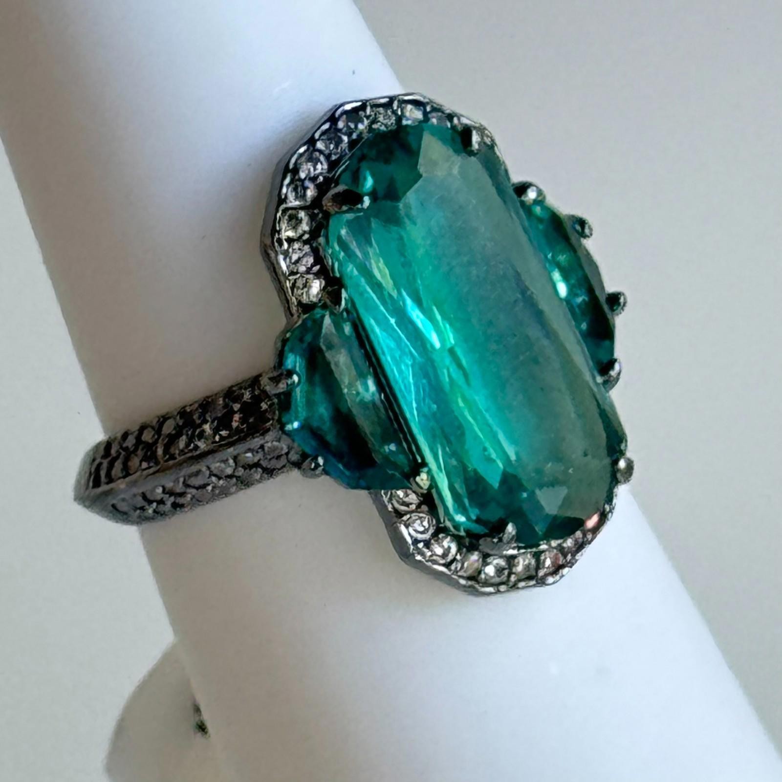 Bomb Party Sirens Ring Sz 7 RG63402 “The Ocean’s Vow” Paraiba Tourmaline on Hema