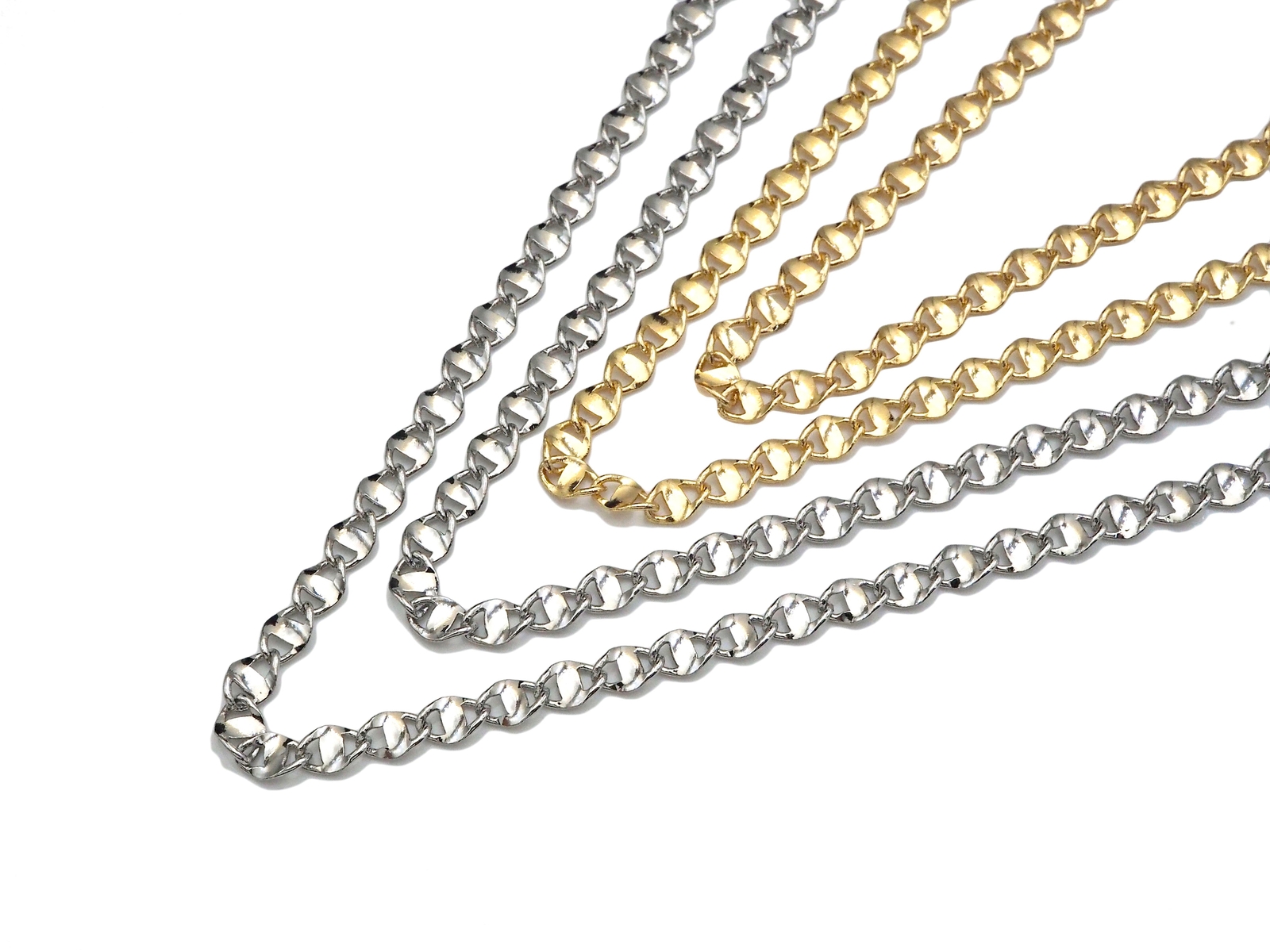 1 Yard 14K Gold filled Anchor Mariner Chain, 4x7mm Flat Mariner Link Chain, Neck