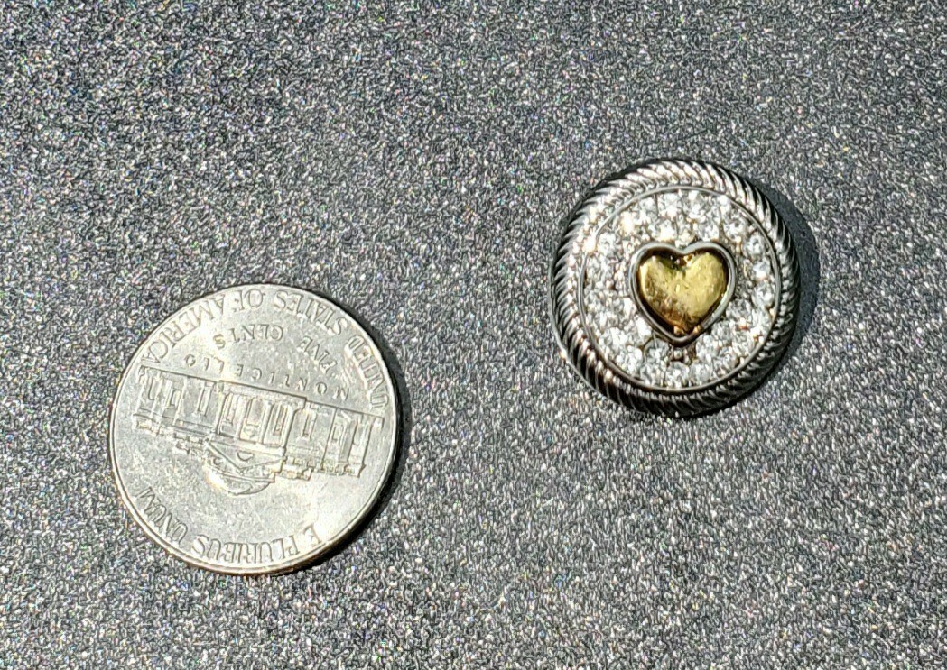 Silver with gold accent 18mm Snap. Star moon heart Button