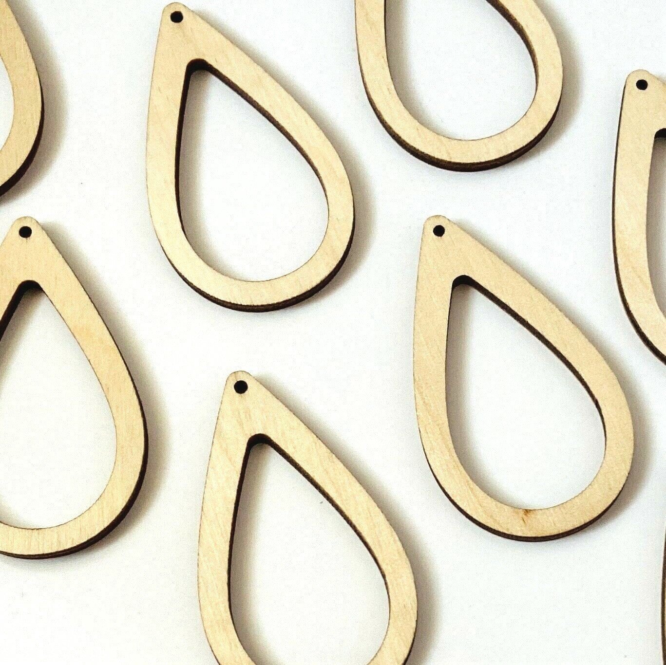 ALL SIZE (12pc to 100pc) Unfinished Wood Teardrop Frames Earrings Jewelry Blanks