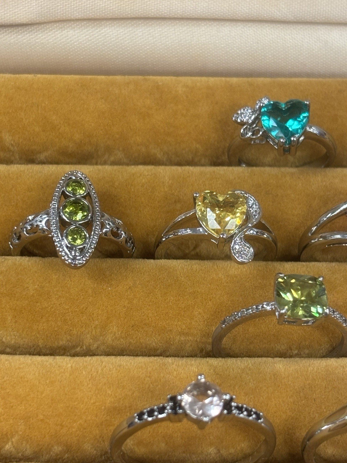 8 Rhodium Plated Rings Sizes 5–12 Colorful Gemstone Boutique Tarnish Resistant