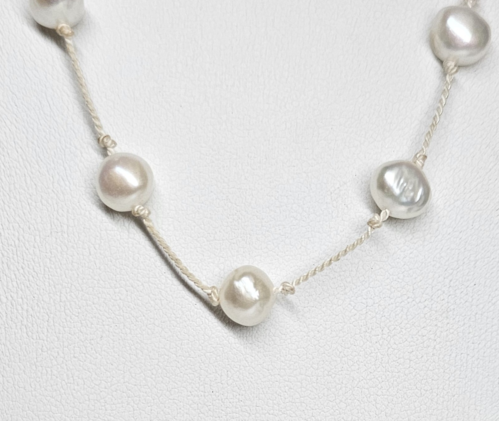 Two Strands Fresh Water Pearl Necklaces Approx 7 mm. 15 1/2″ Black And 16 1/2″