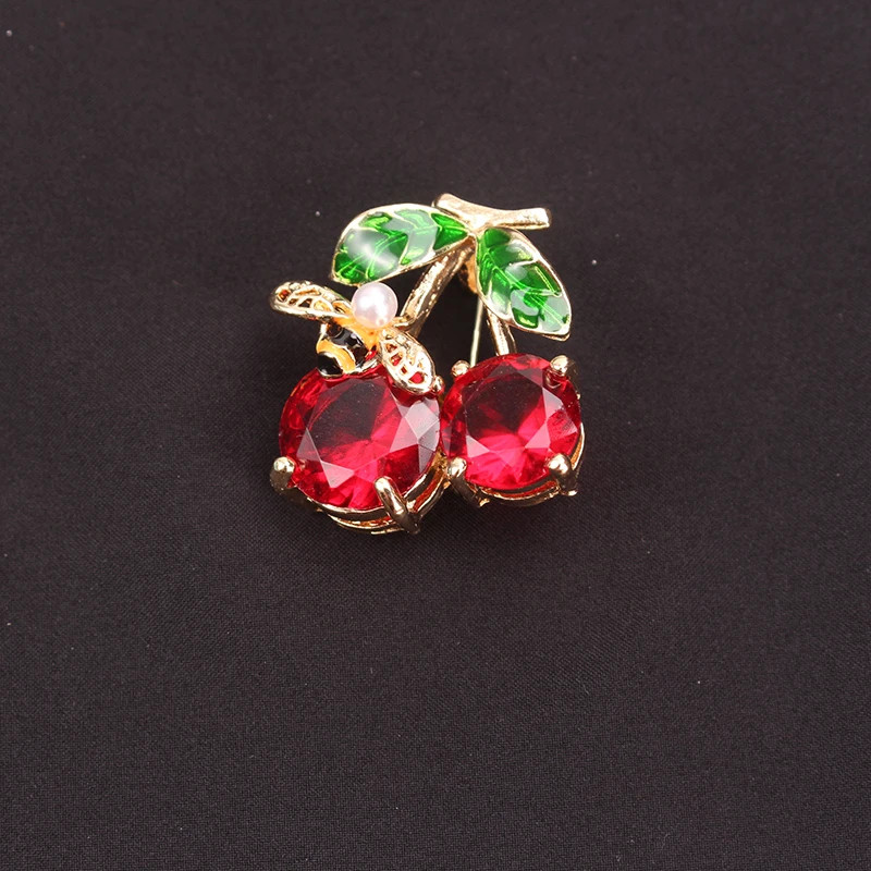 Women Men Unisex Cherry Lover Brooch Fashion Animal Pins Badge Jewelry
