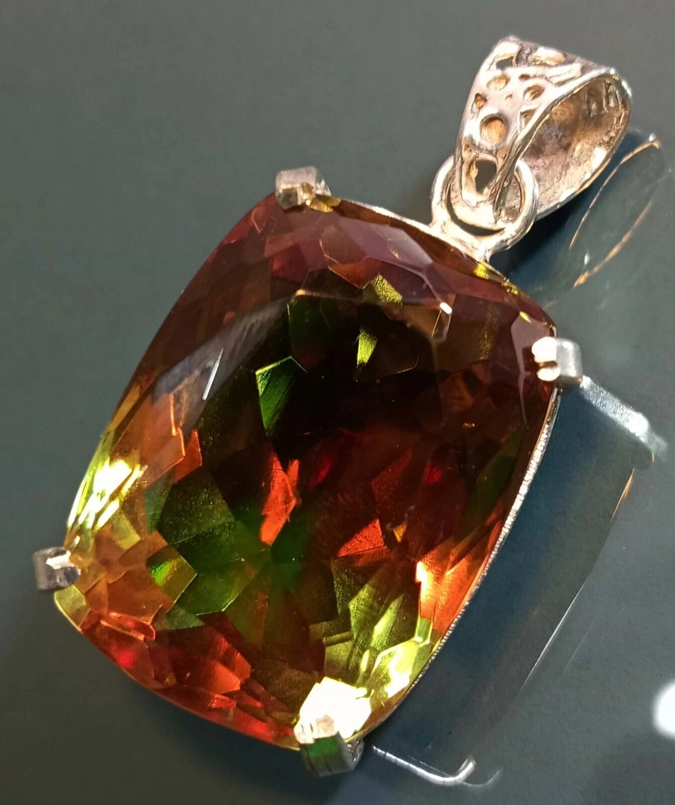 Alexandrite Cushion Cut Pendant 74-76 Ct Natural Locket Loose Gemstone Certified