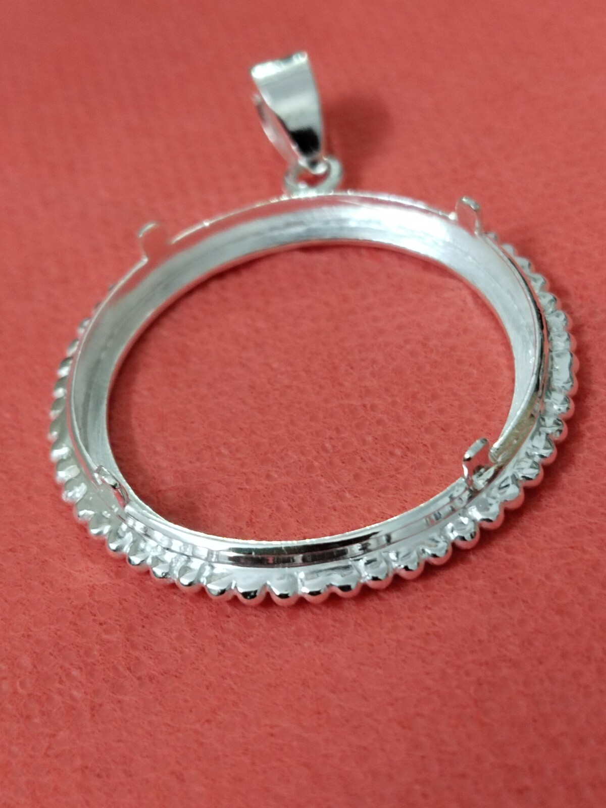 925 Sterling Silver Round Bezel Pendant prong jewelry Making Tools Coin