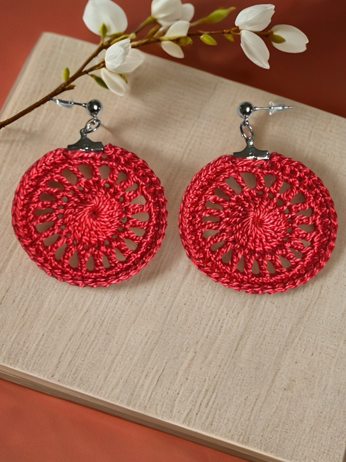 Icy Boho Earrings New Surgical Steel Ear Wire In Watermelon