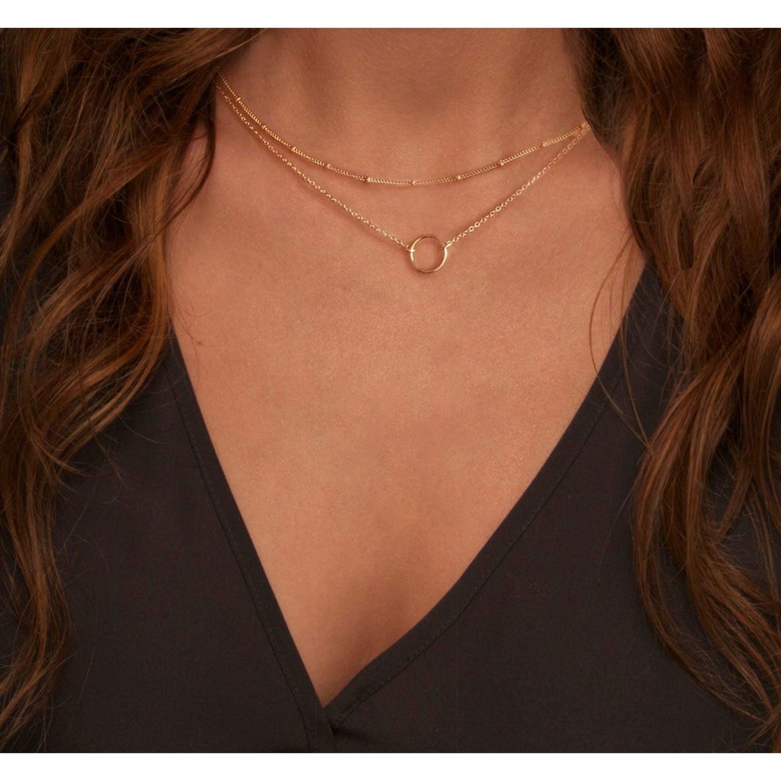Dainty 18k Gold Plated Heart Arrow Bar Necklace Women Layered Choker Pendant