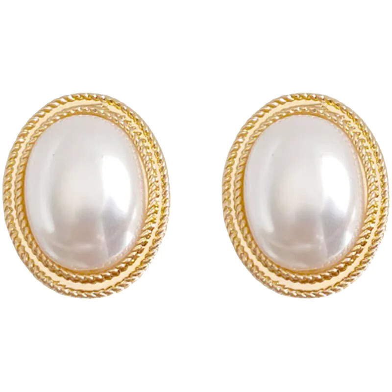 Women Girl Camellia Baroque Pearl Earrings Fashion Vintage Jewelry Lady Ear Clip