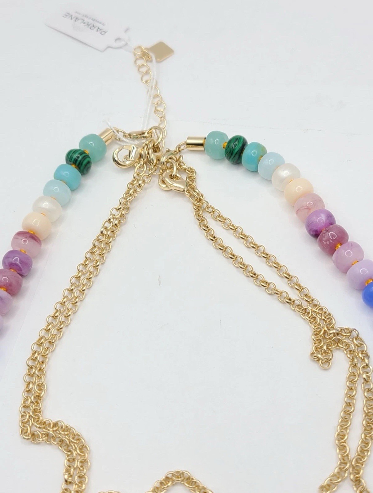 Park Lane SUNSET 3 In 1 Goldtone Necklace Jade Amazonite Malachite CZ Pave Heart
