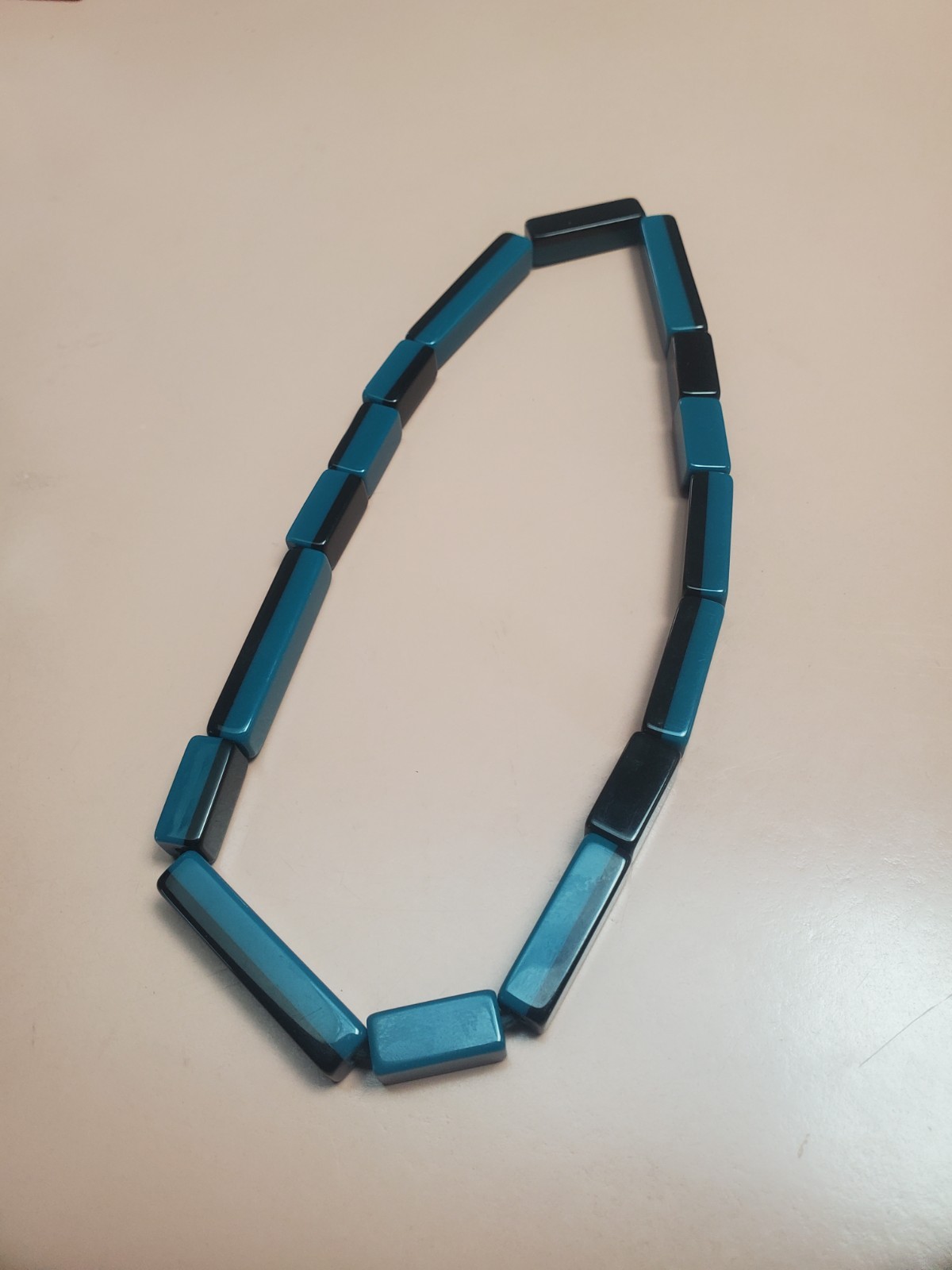 MARNI for H&M Chunky Resin Bead Necklace Black, Teal Blue Statement 2012