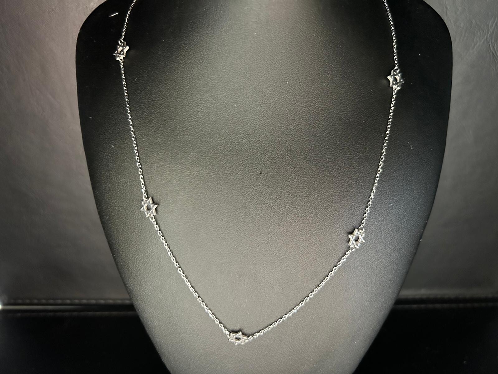 18K Gold 925 Sterling Silver 5 Stars David Necklace Magen David Kabbalah Jewish