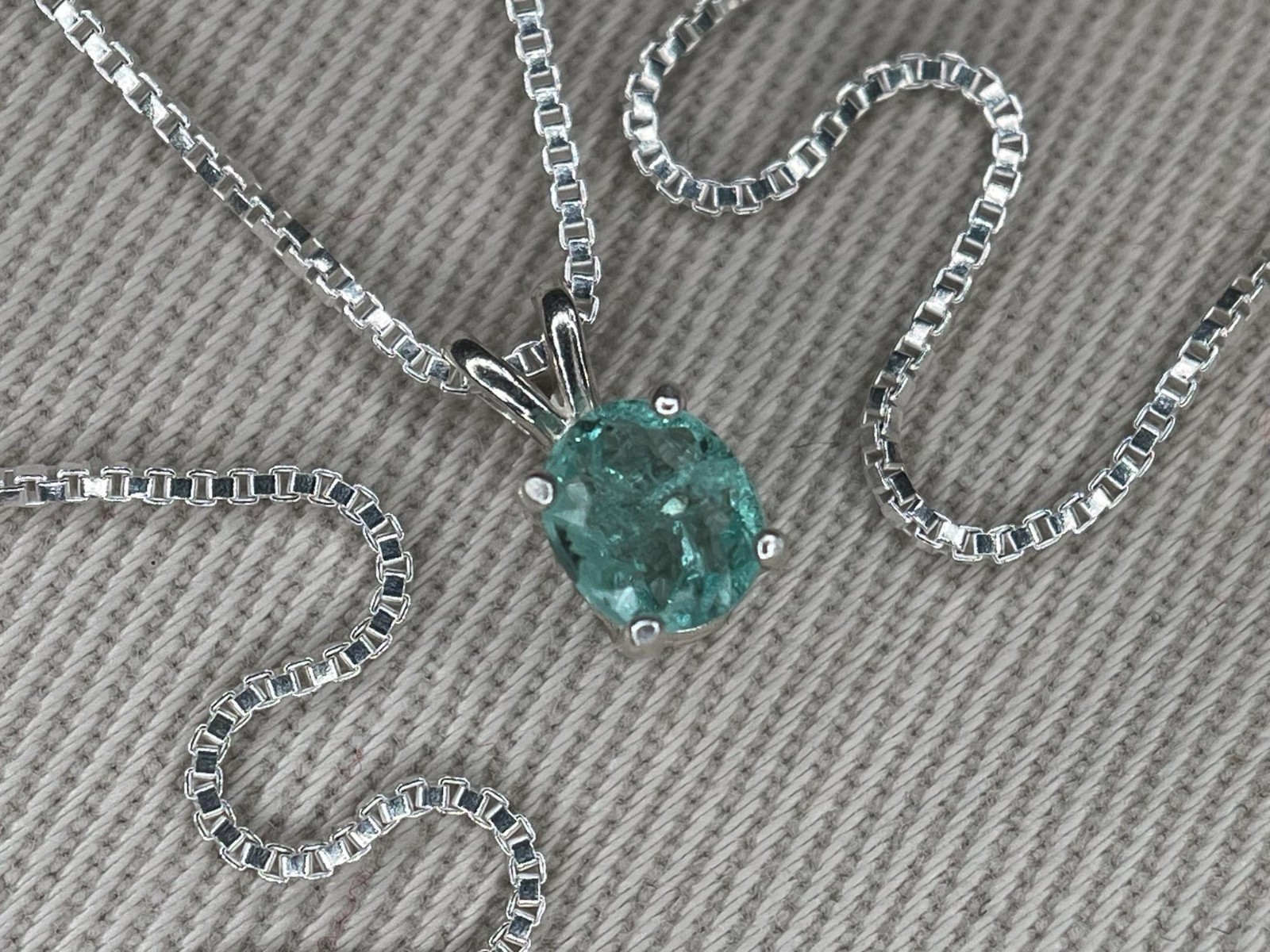 Certified Paraiba Tourmaline Necklace 0.37ct Sterling Silver Blue Green PB60
