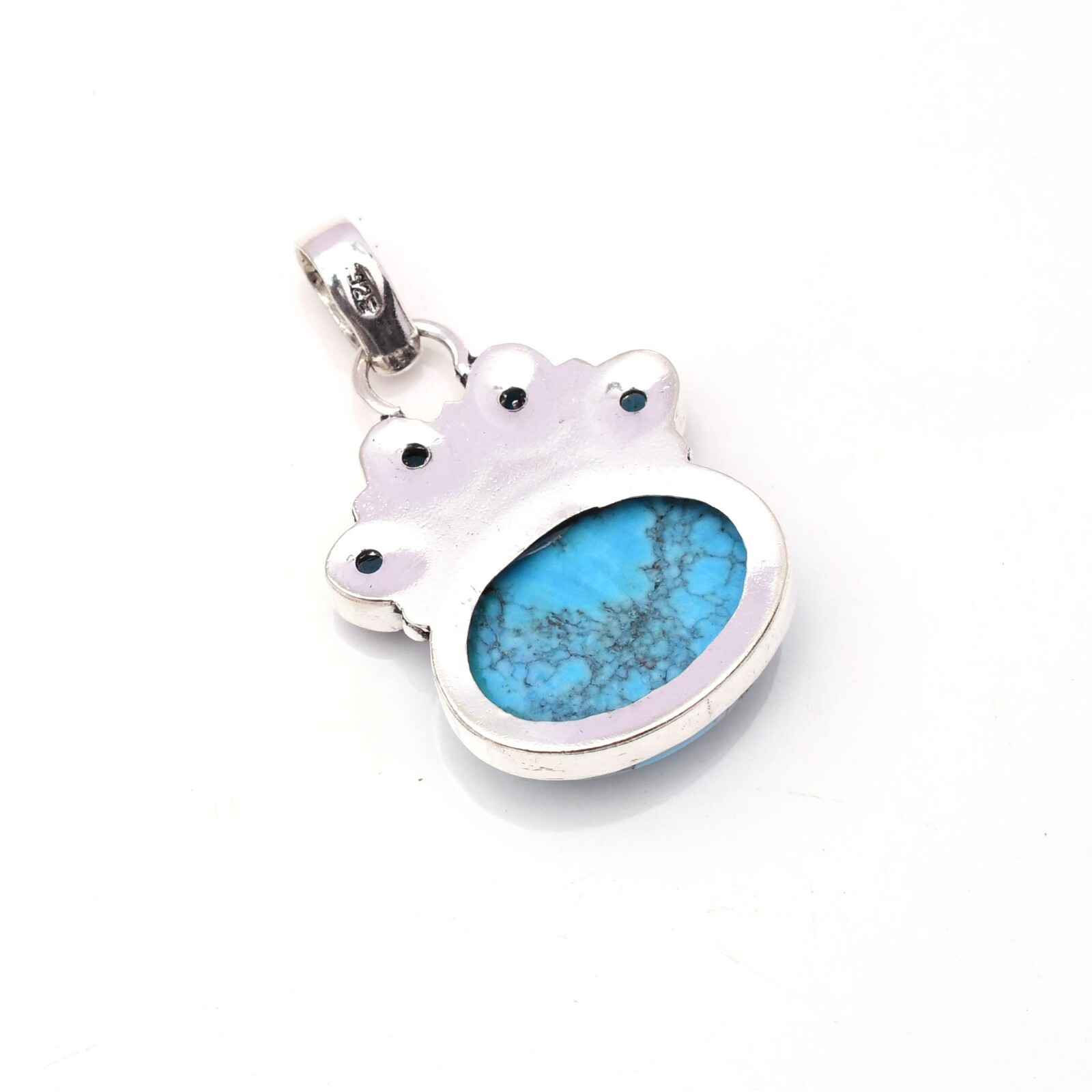 Turquoise Gemstone 925 Sterling Silver Handmade Jewelry Pendant 1.85″