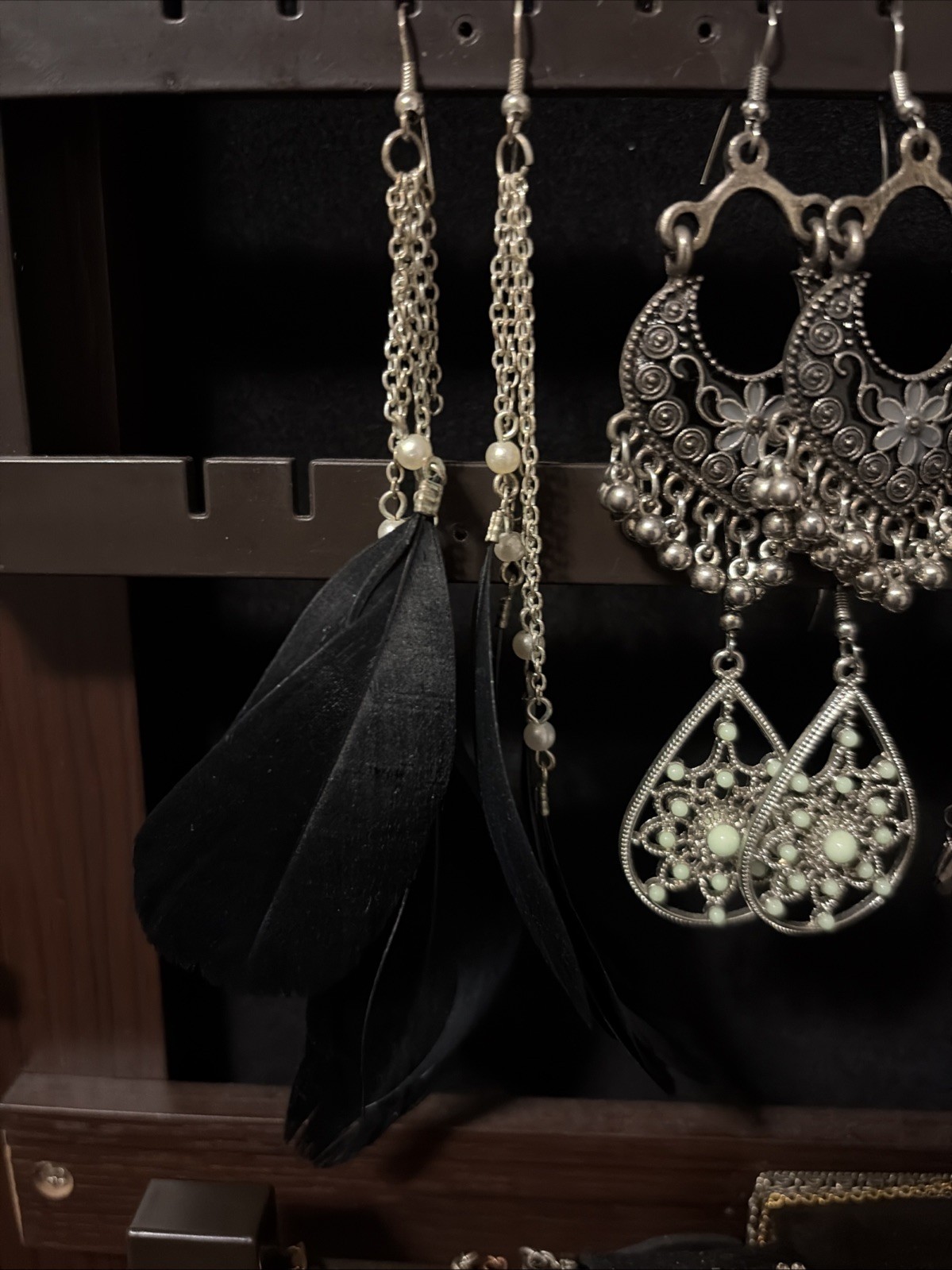 Lot 8 Pair Of Chandelier Earrings Pierced Dangle Hook Earrings Rhinestone