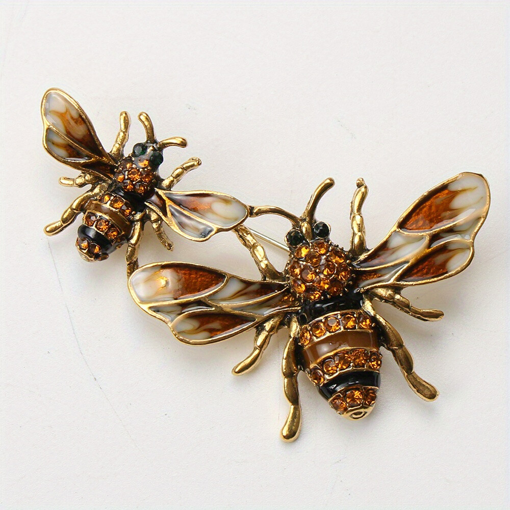 Fashionable Zinc Alloy Bee Brooch Pin for Women Enamel Honeybee Insect Badge