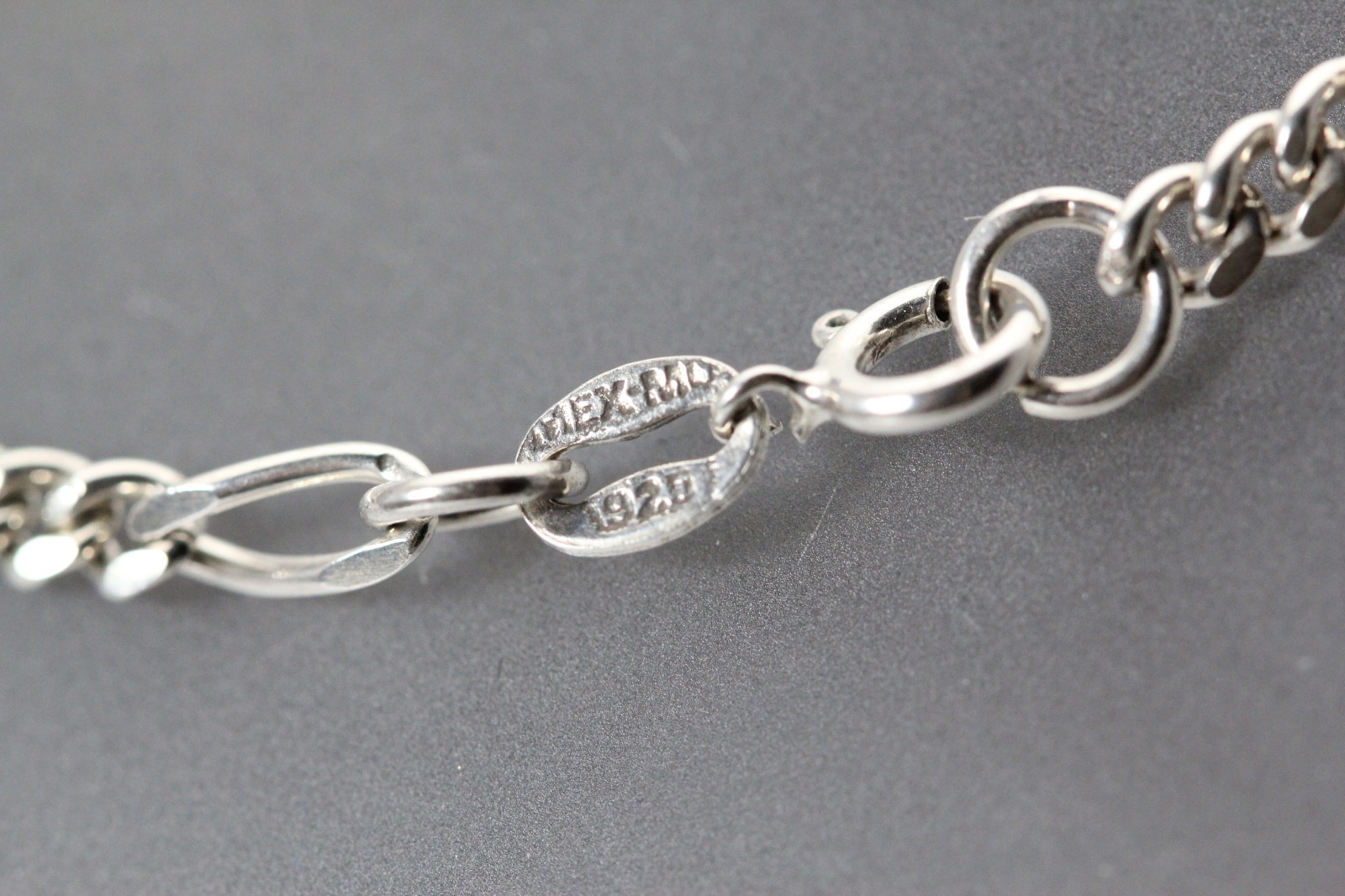 Sterling Silver 925 Figaro 25″ Long Chain Necklace 13.1 Grams (NEC5952)