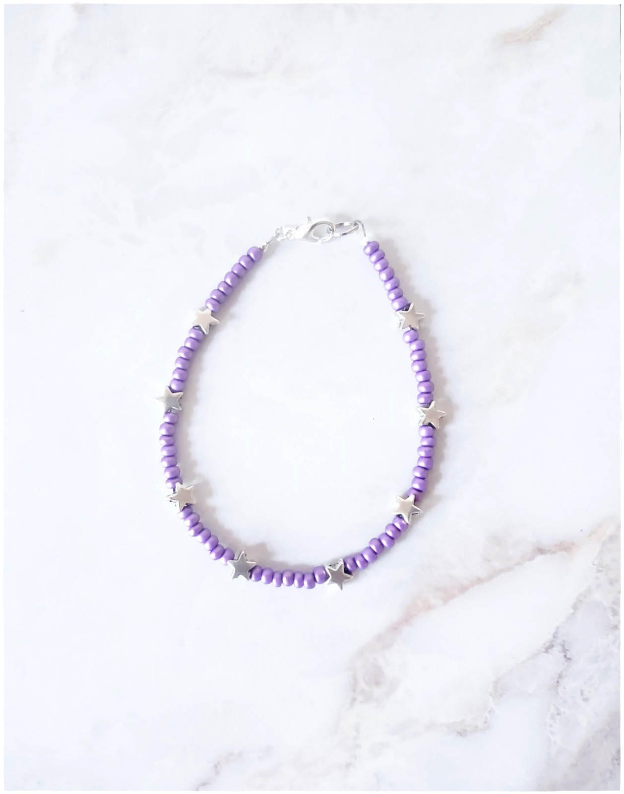 Star Seed Bead Clasp Bracelet USA Elegant Preppy Stackable Bracelets