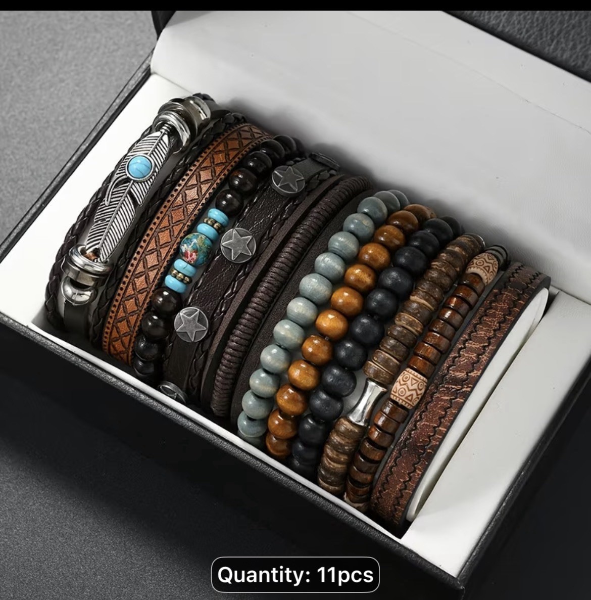 11pcs Retro Bohemian Style Bracelet Set, a Gift for a Couple Bracelet, for Teen