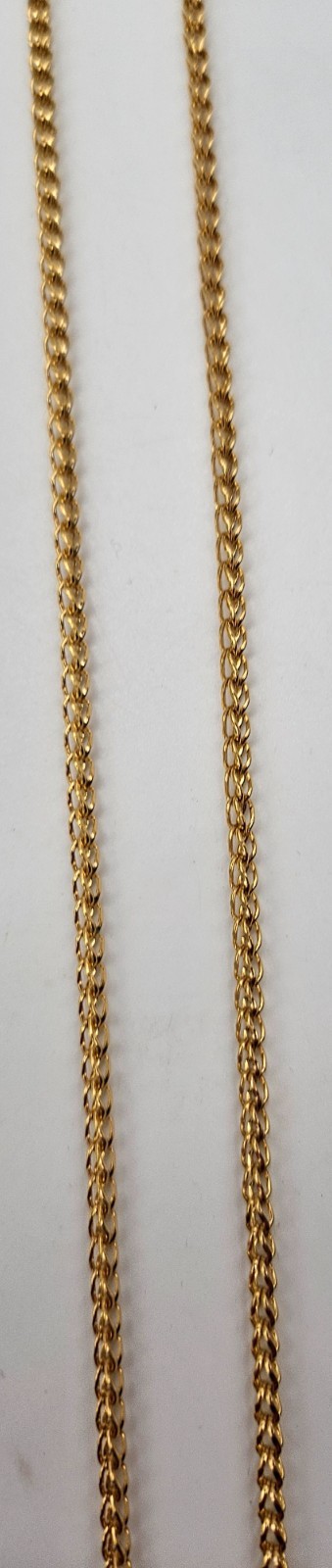 Gold Tone Wheat Link Chain Necklace Long Braided Spiga Style Classic Jewelry