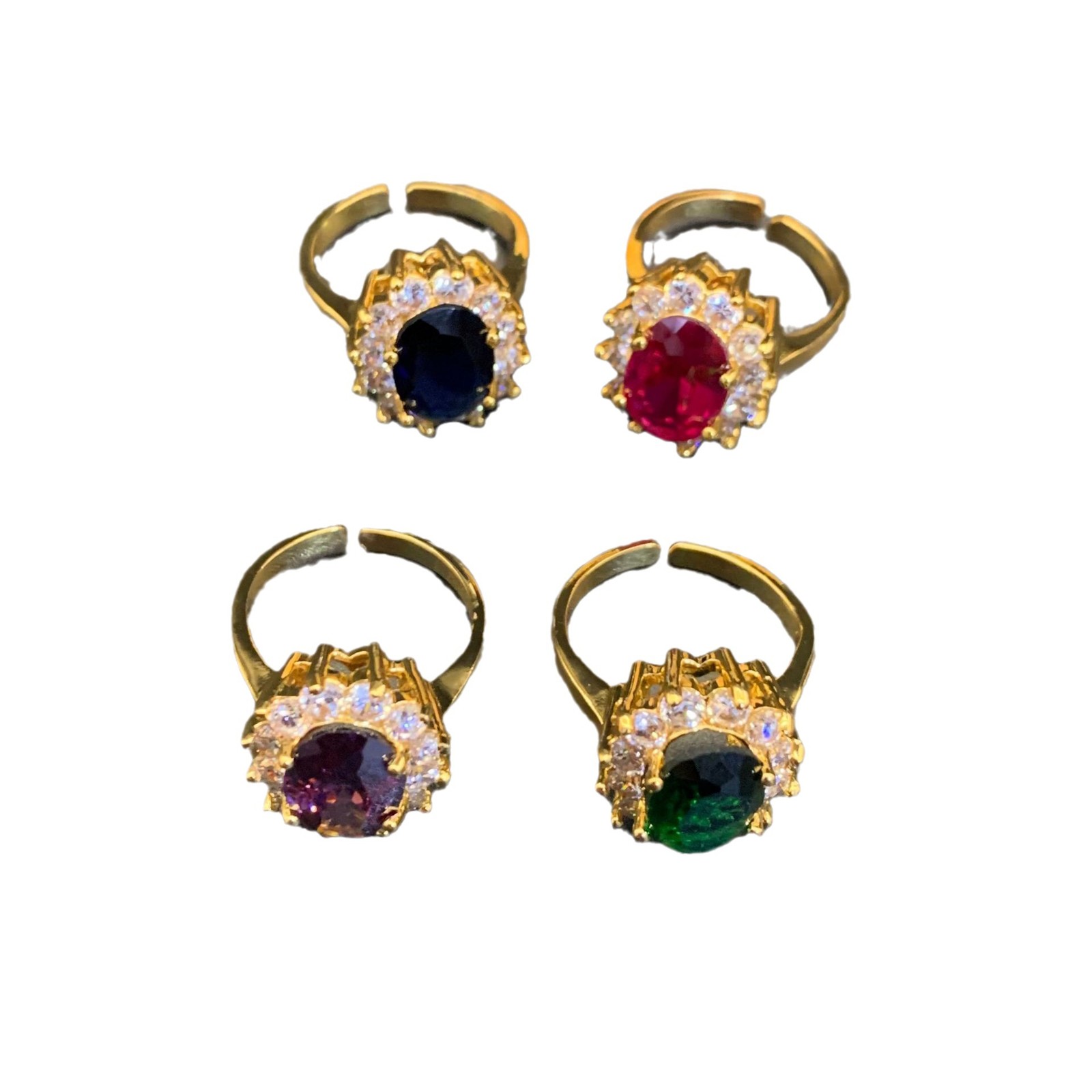 Fashionable Light Luxury Style Multi Color Opening Ring Wedding Jewelry Gifts