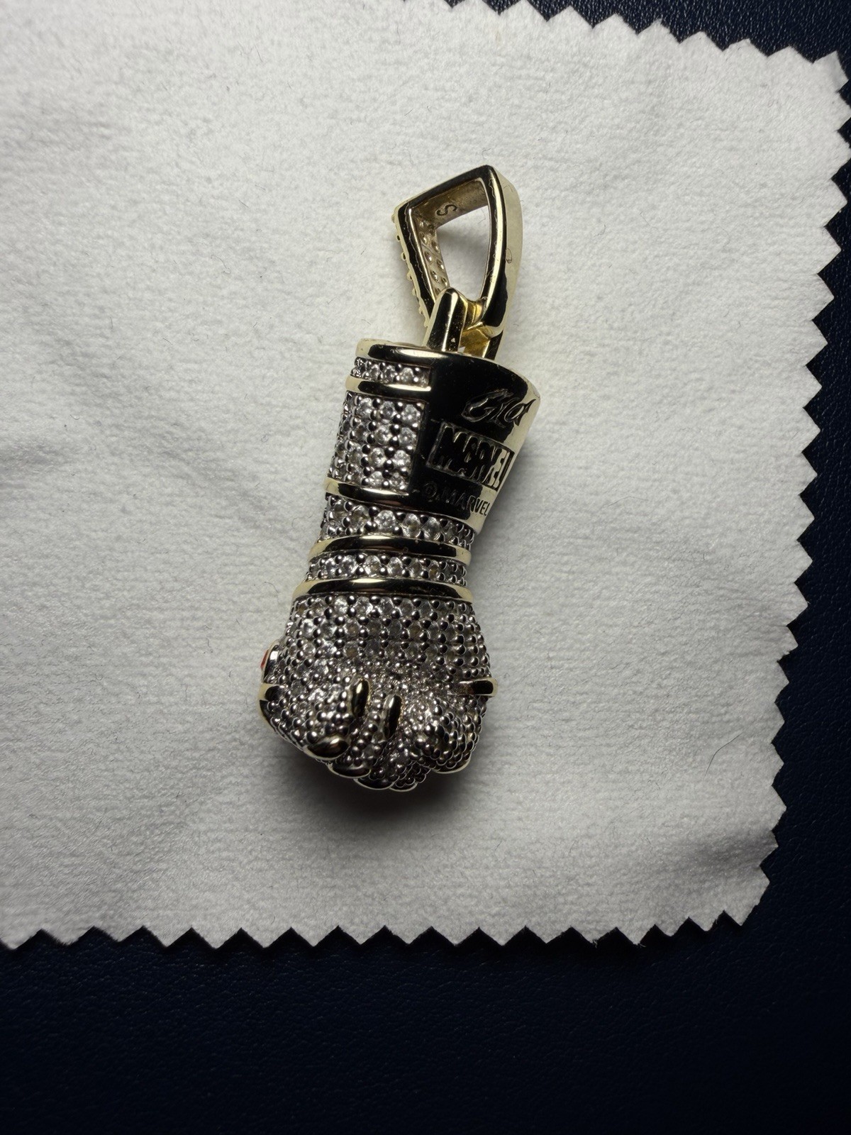 GLD Thanos Infinity Gauntlet 14k Gold Plated Necklace Pendant Marvel Comics New