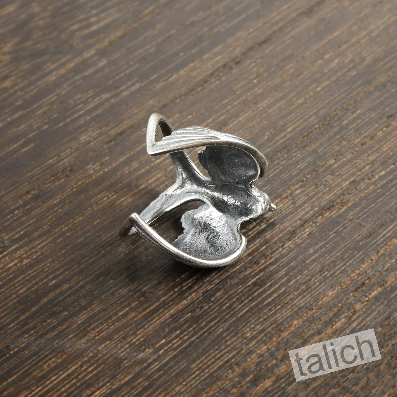 Unique 925 Sterling Silver Detailed Open Wing Bird Swallow Wrap Ring Adjustable