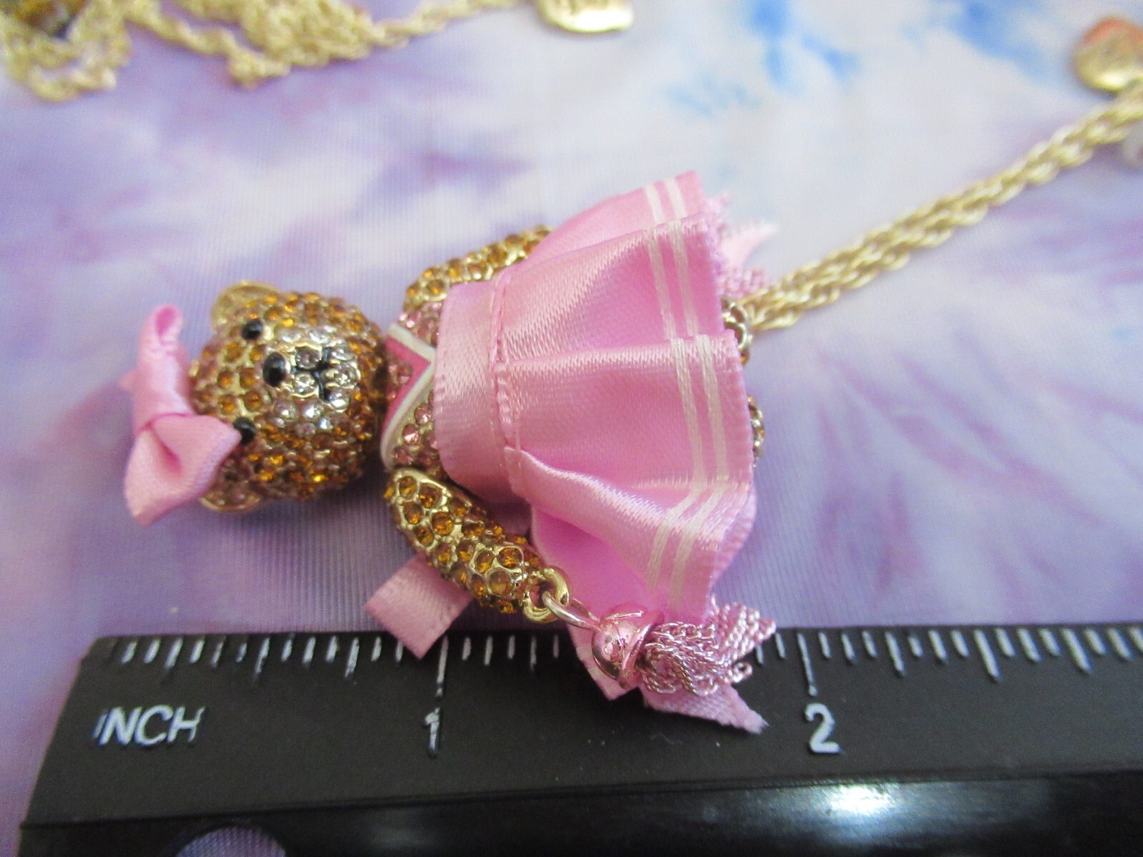 BETSEY JOHNSON Teddy Bear Football or Teddy Bear Cheerleader Necklace NWT
