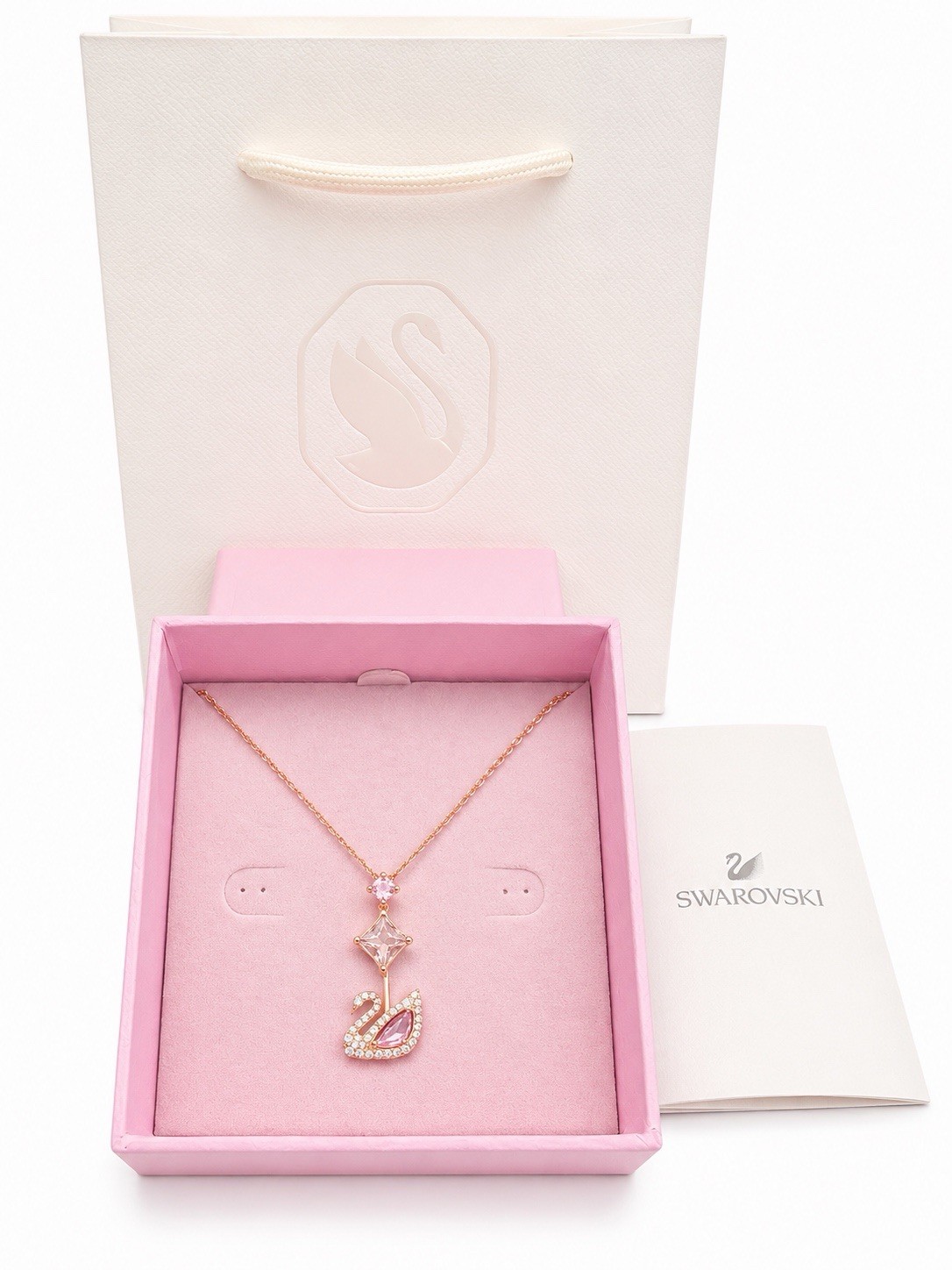 Swrovski Dazzling Swan Y necklace Swan, Pink, Rose gold-tone plated 5473024