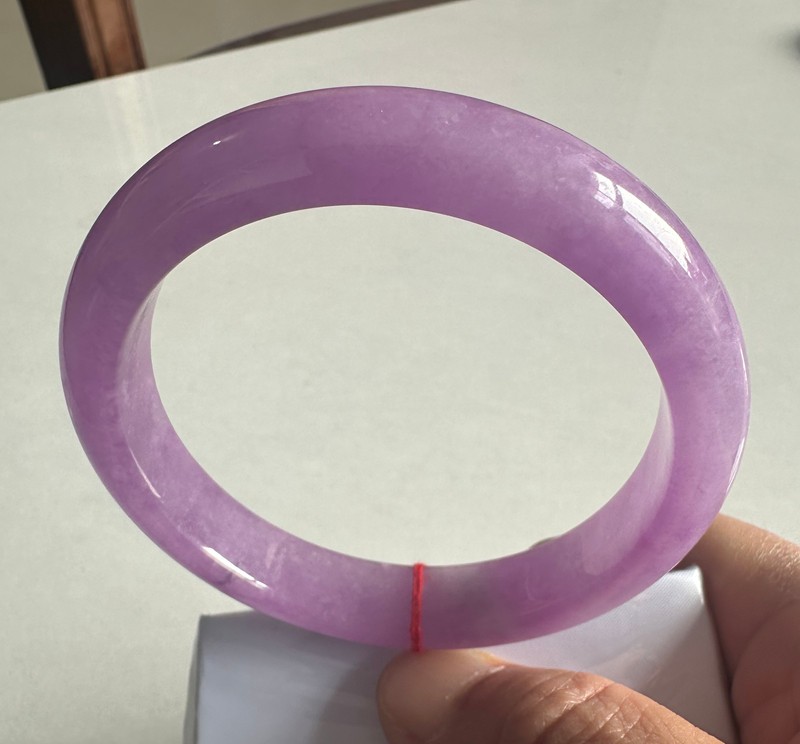 Natural Grade AAA Ice Lilac Lavender Burmese Jade jadeite bracelet bangle 65MM