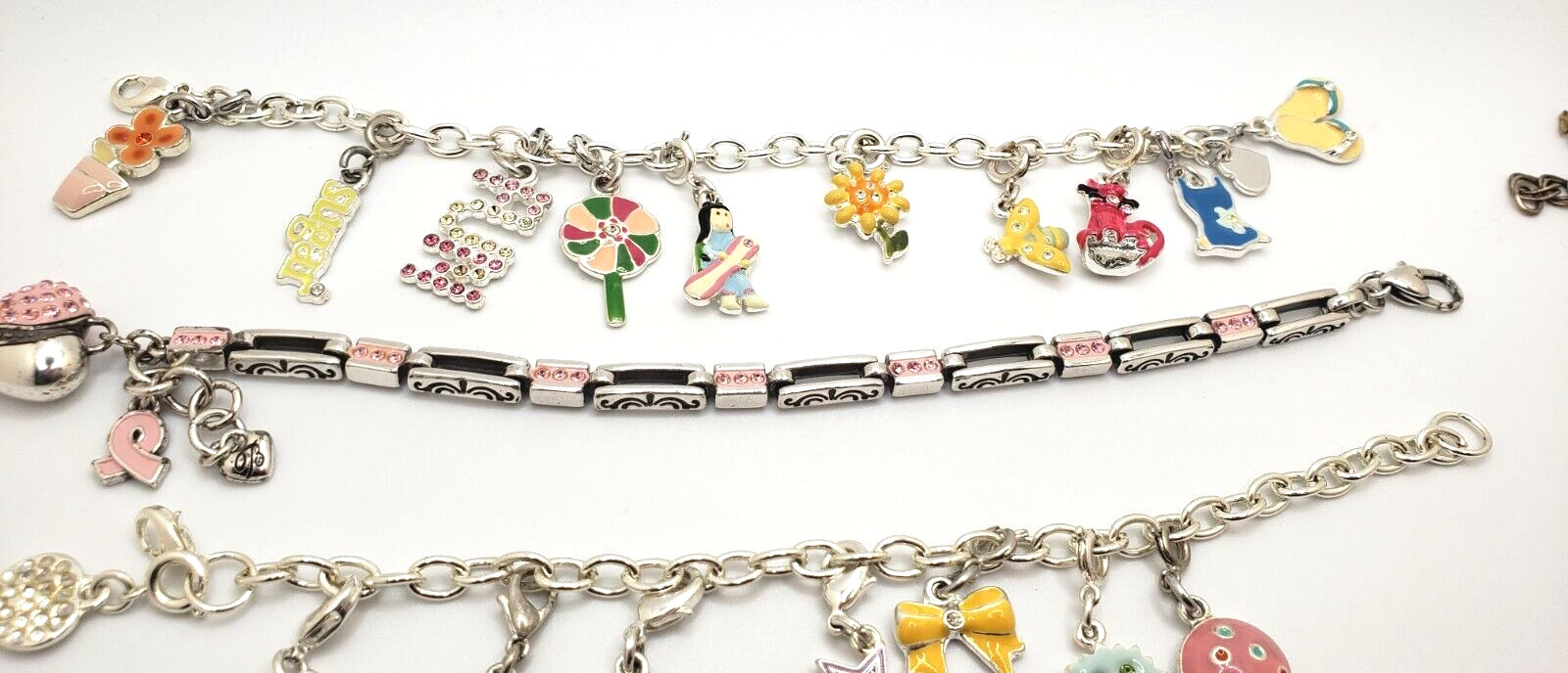 Bundle Charm Bracelets 7 Pre-own Varies sizes. Good Condition See Photos @RK