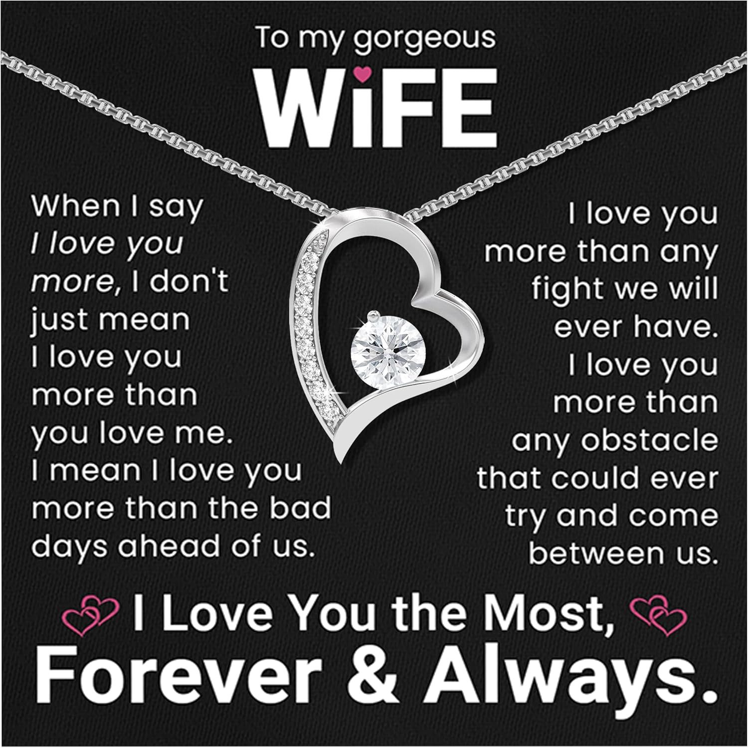 To My Wife Necklace from Husband| Anniversary or Birthday Love Gift for Her| Sou