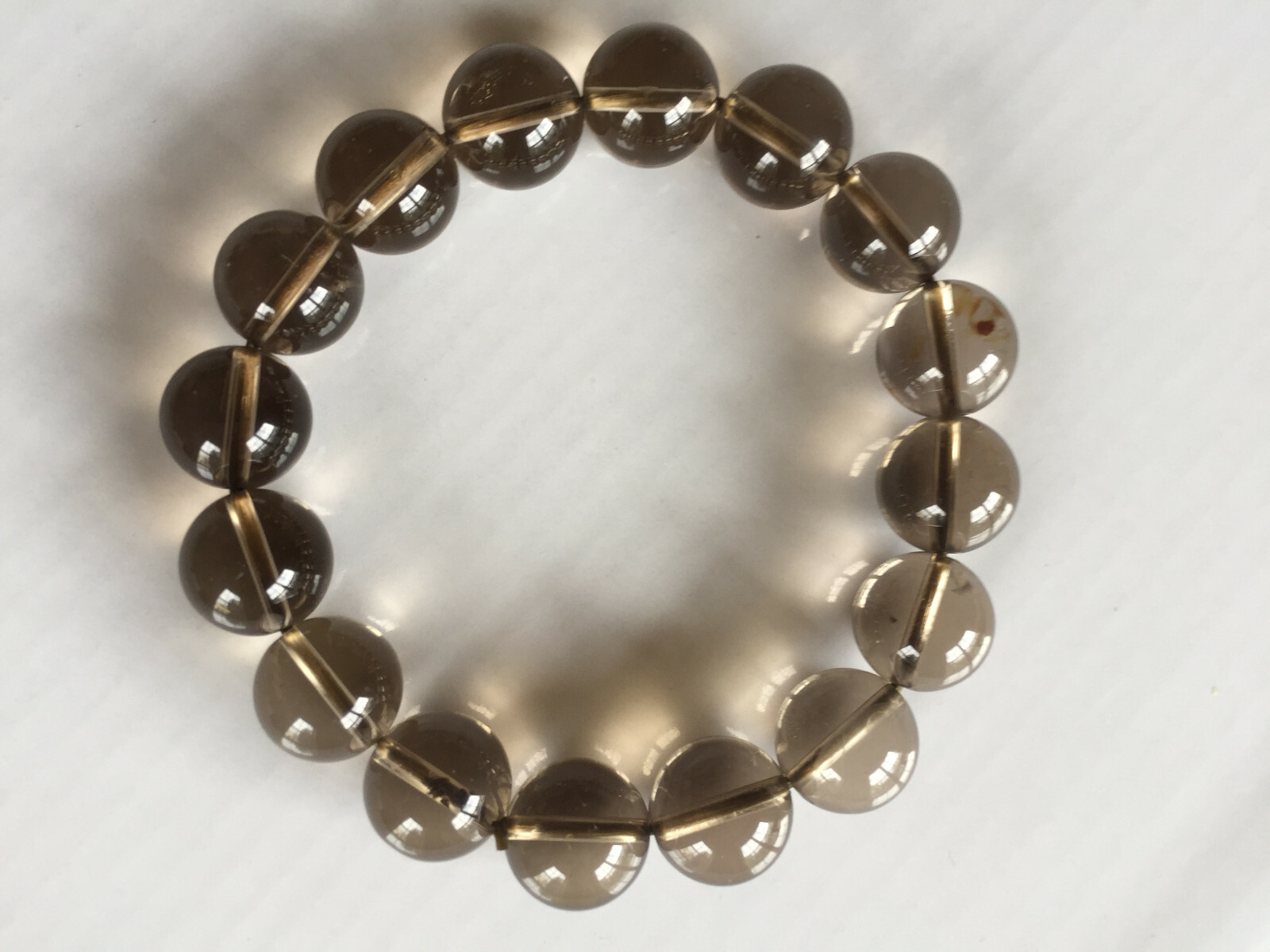 Elegant Natural Tea Dust Mocha Crystal Hard Stone Bead Bracelet / Bangle