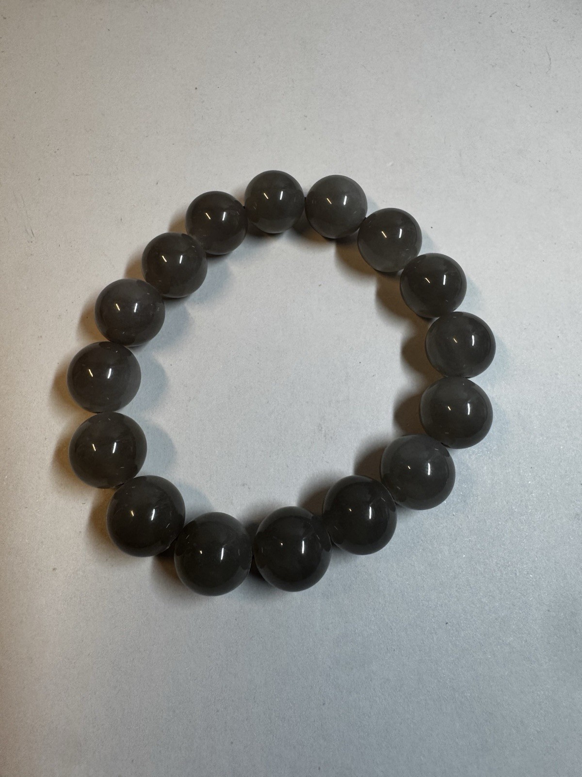 certified 12mm Hetian purple Jade Round beaded Bracelet New inbox free shipping