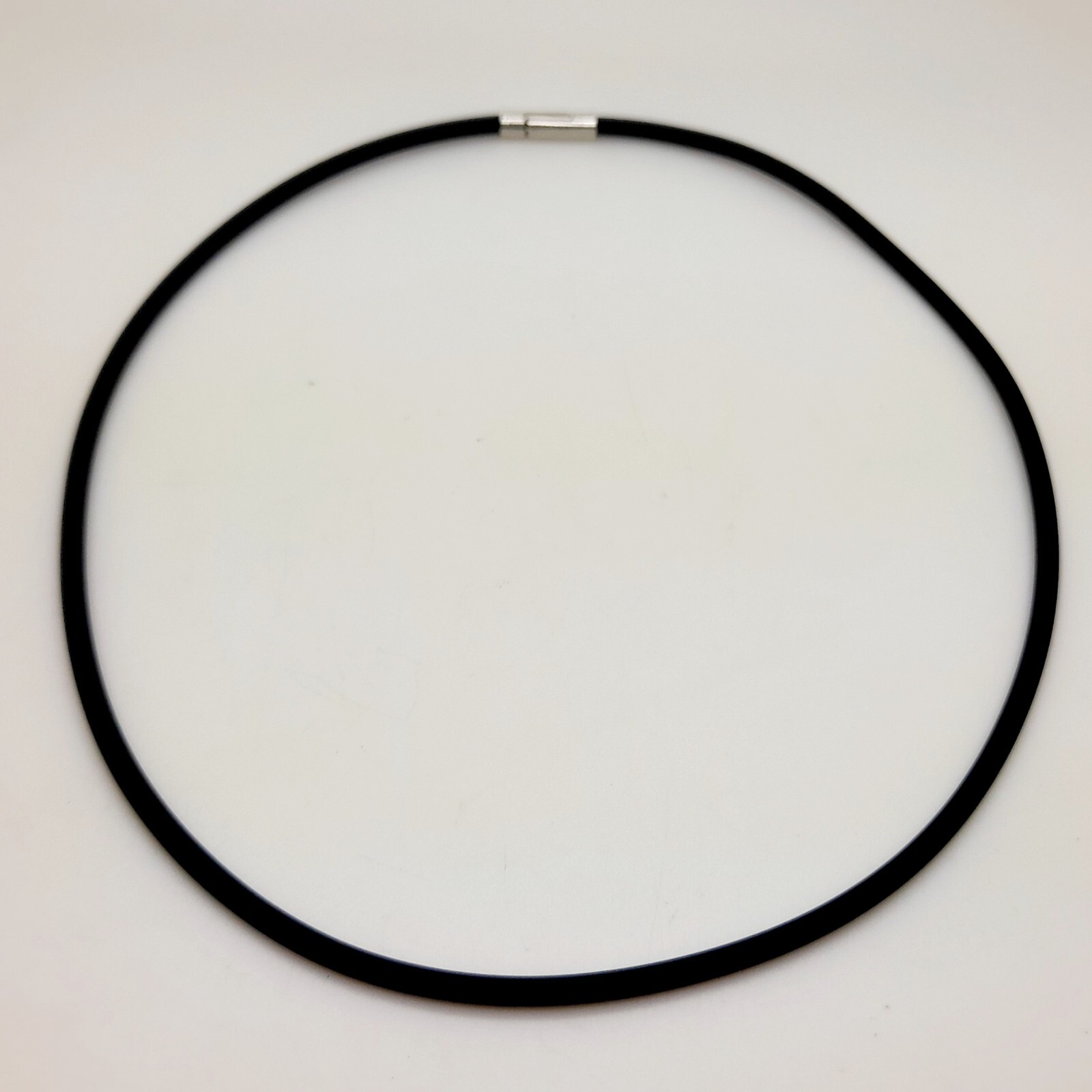 N001 Black Rubber Rope Cord 16 inch Chain fashion Necklace Clasp magnet 3mm