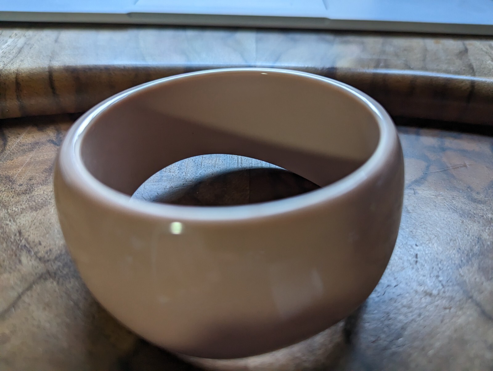Chunky Wide BOHO Bracelet Bangle Nude Asymmetrical 69g Wide 27-37mm