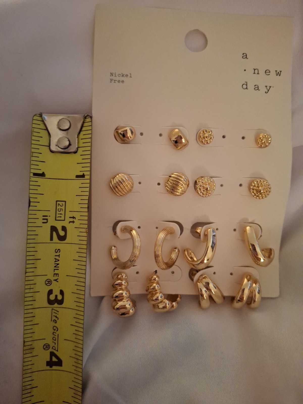 8 Pairs Of Gold Nickel Free Earrings From Target- A New Day NEW W TAGS