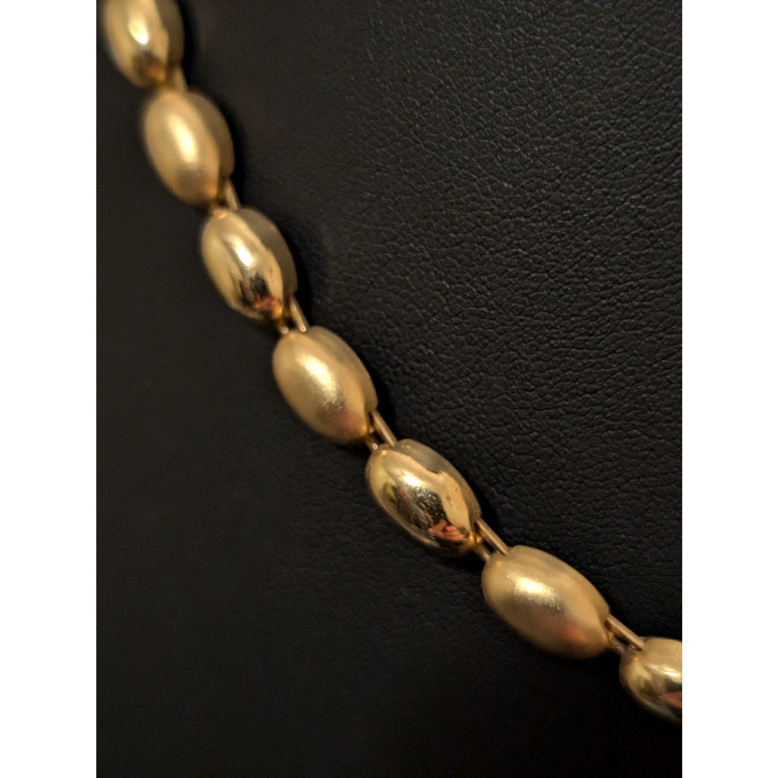 Satin & Polished Finish Gold Tone Beaded 18″-20.5″ Necklace