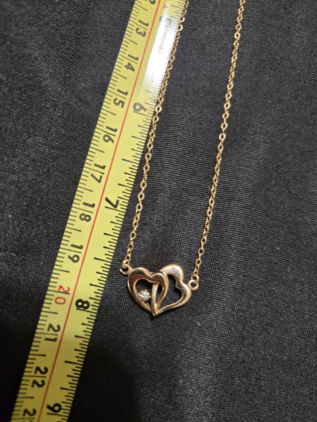 Vintage 14K Gold Filled Interlocking Double Heart Necklace – 16″