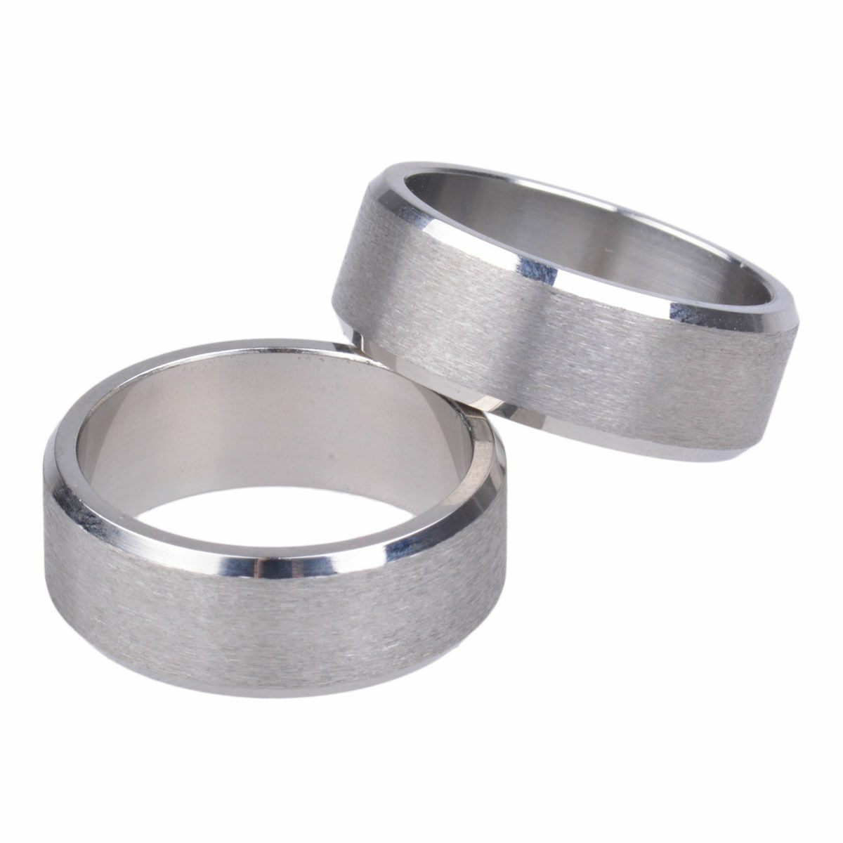 Mens Womens Charm Circle Ring Pendant Silver Stainless Steel Chain Necklace