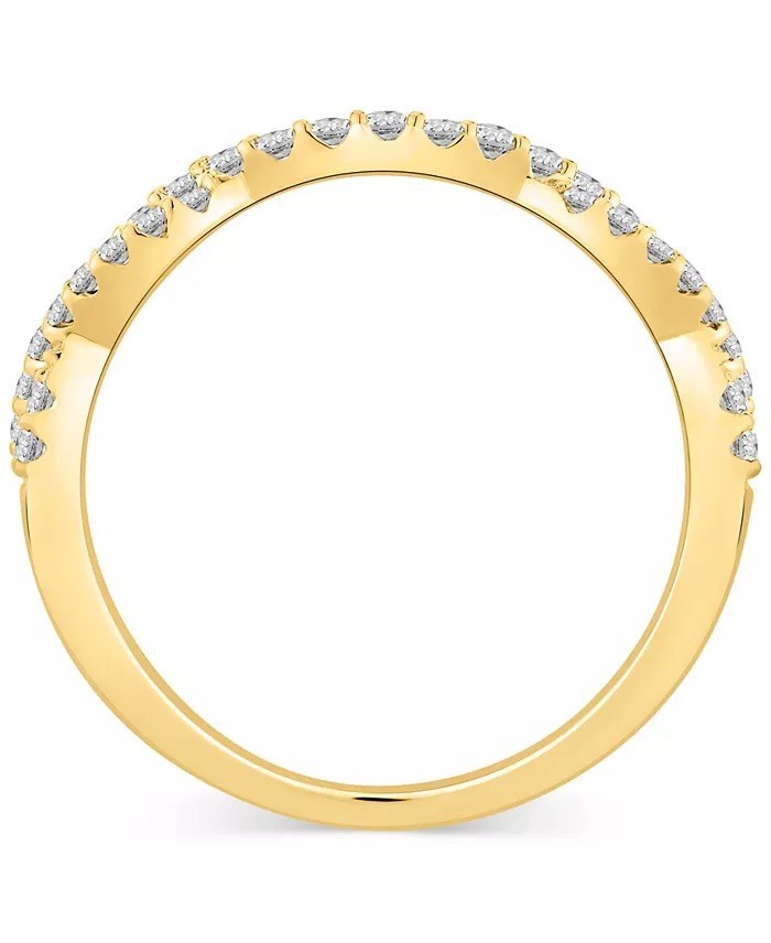 Diamond Twist Crossover Band (1/4 ct. t.w) in 14k Gold Excellent Condition