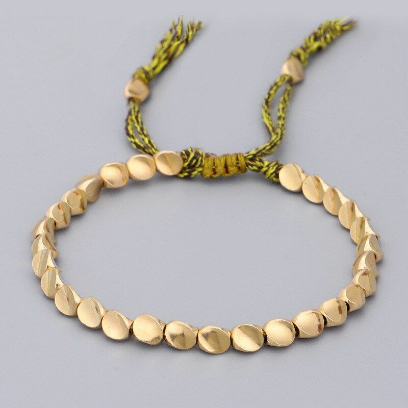 Tibetan Copper Bead Bracelet Adjustable Rope Chain Fashion Jewelry Luck Gift NEW