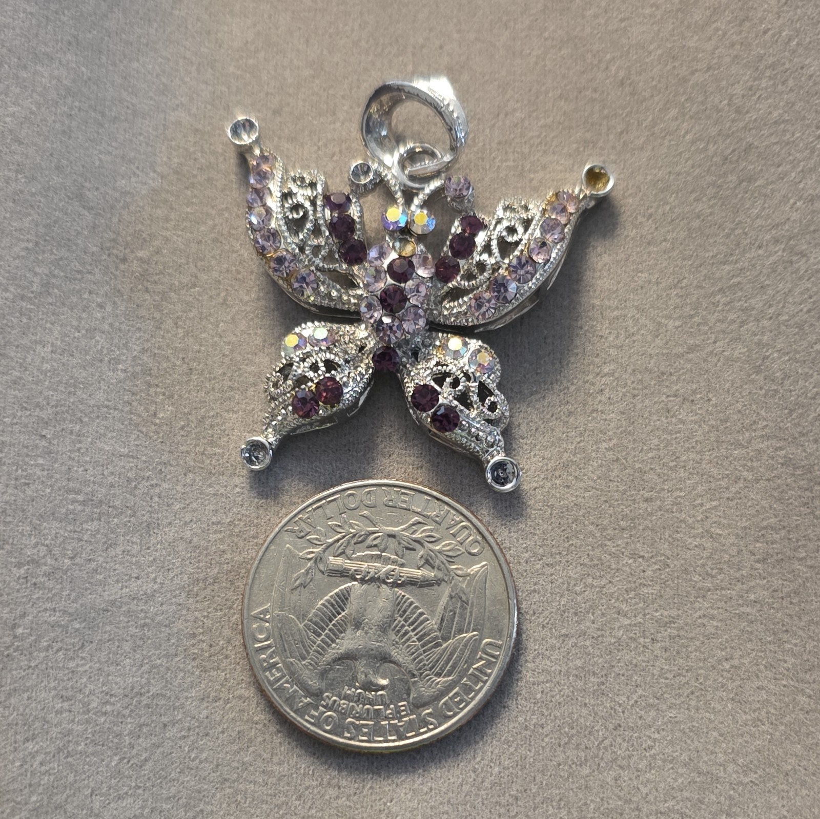 Purple butterfly pendant, regular necklaces